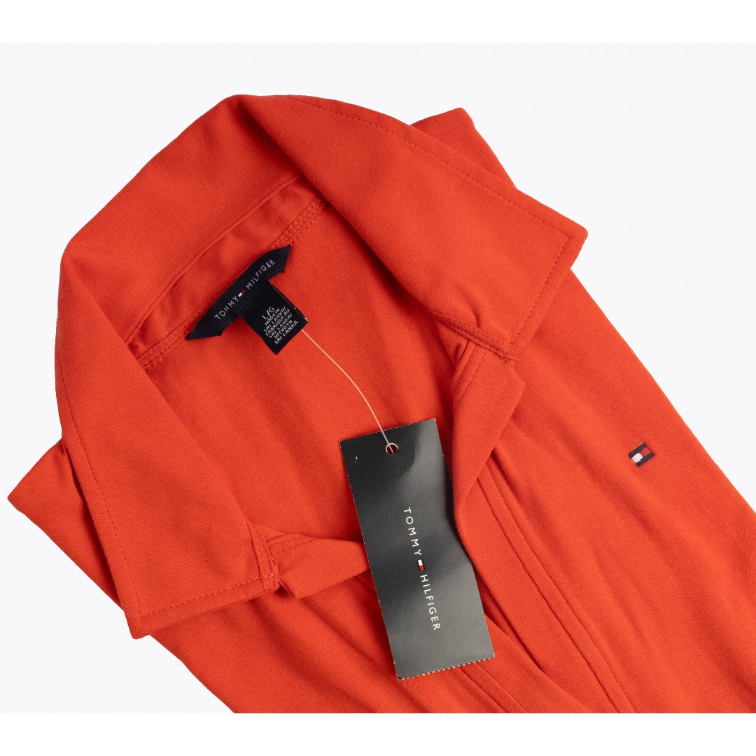 Tommy Hilfiger Orange Ribbed Polo Pullover