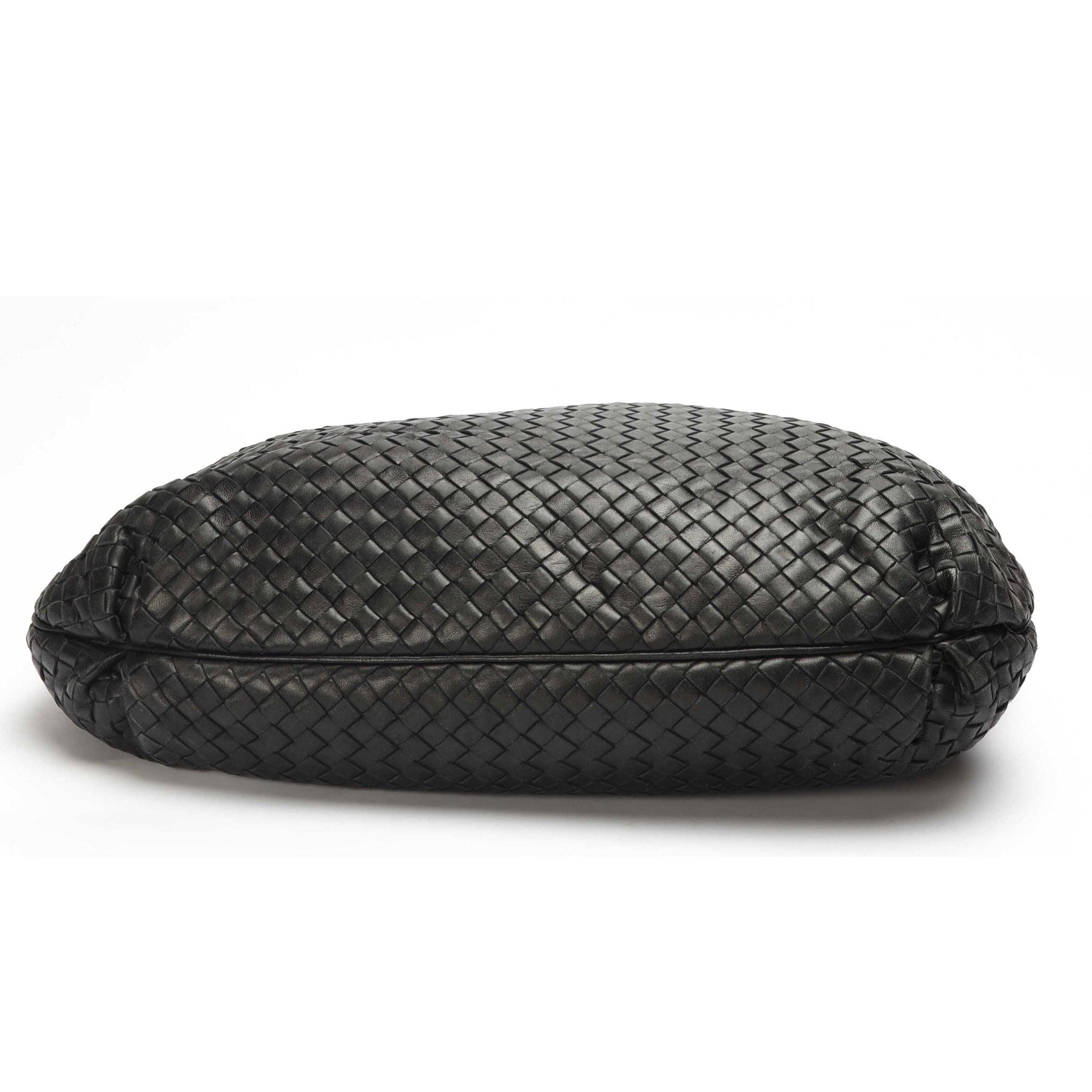 Bottega Veneta Black Intrecciato Woven Frame Top Tote