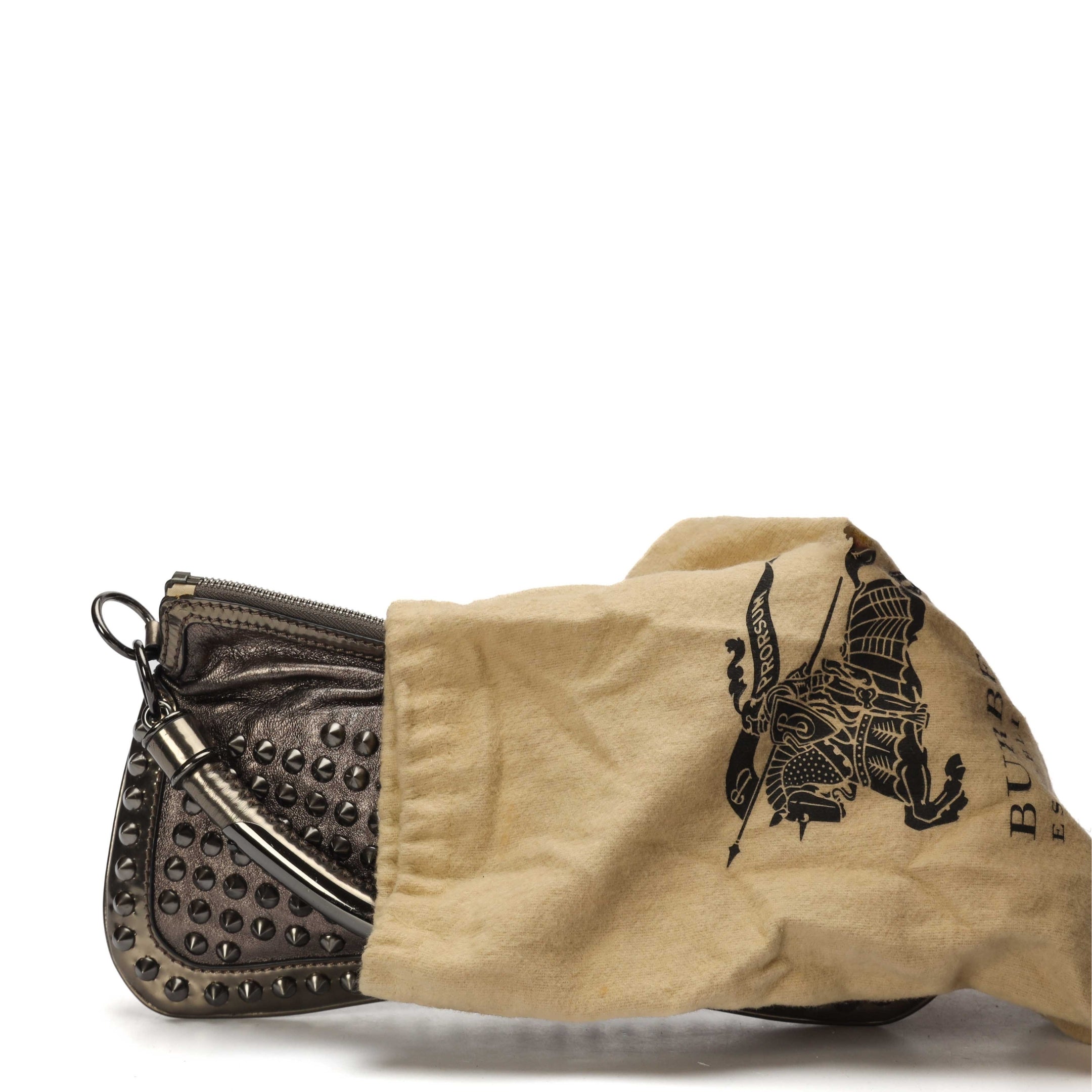 Burberry Charcoal Studded Shoulder Bag