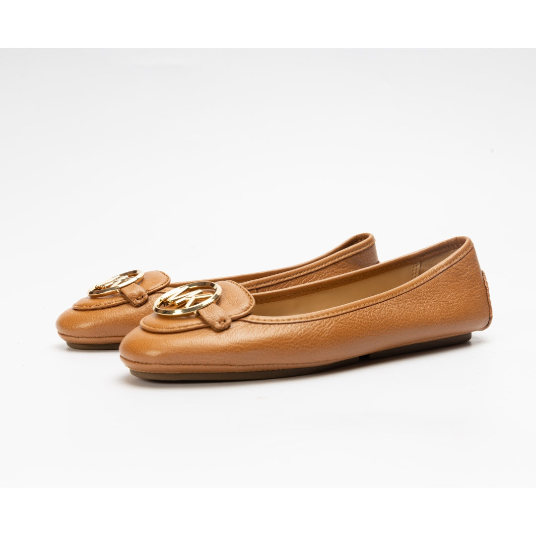 Michael Kors Lillie Tan Leather Ballerinas