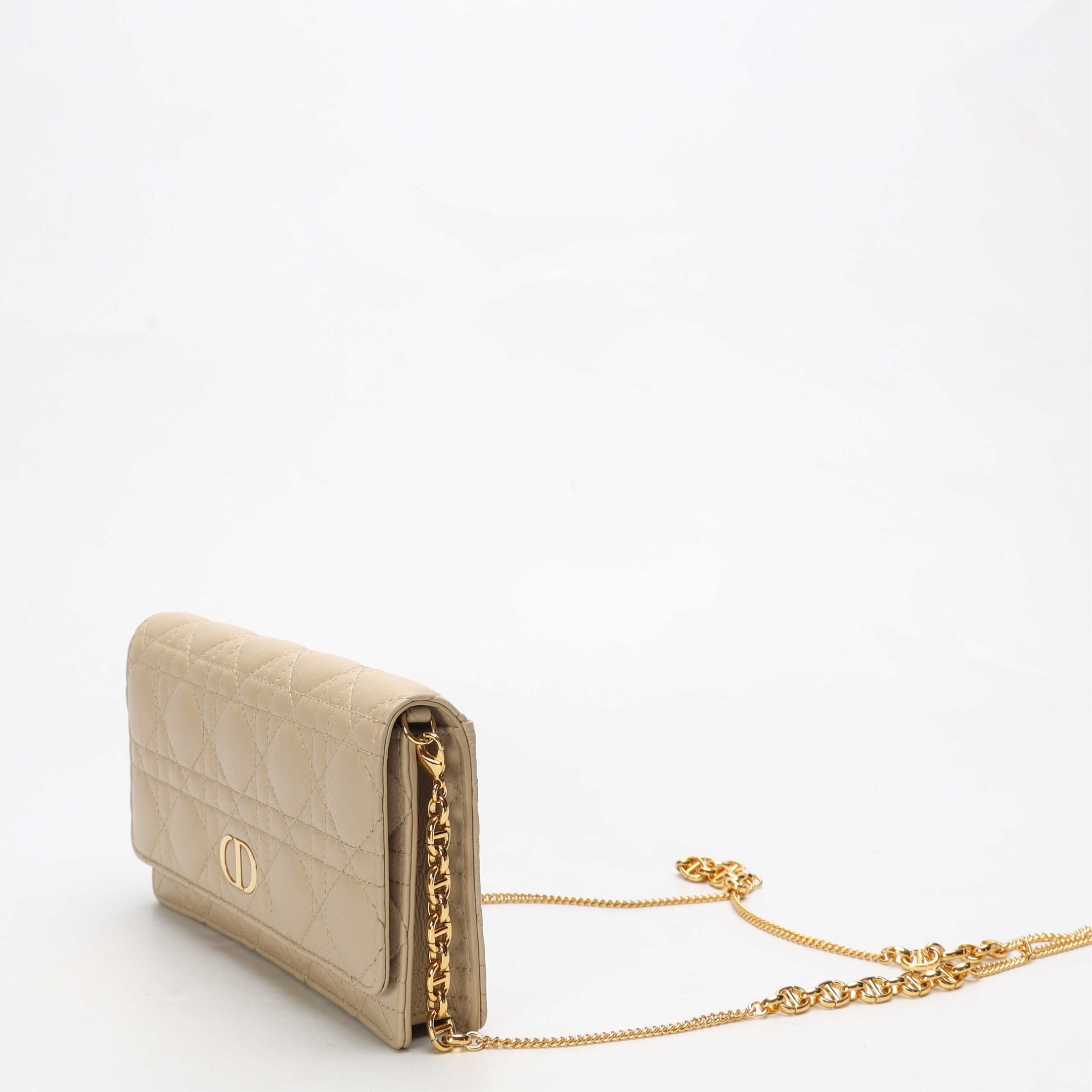 Dior Caro Beige Chain Crossbody Bag