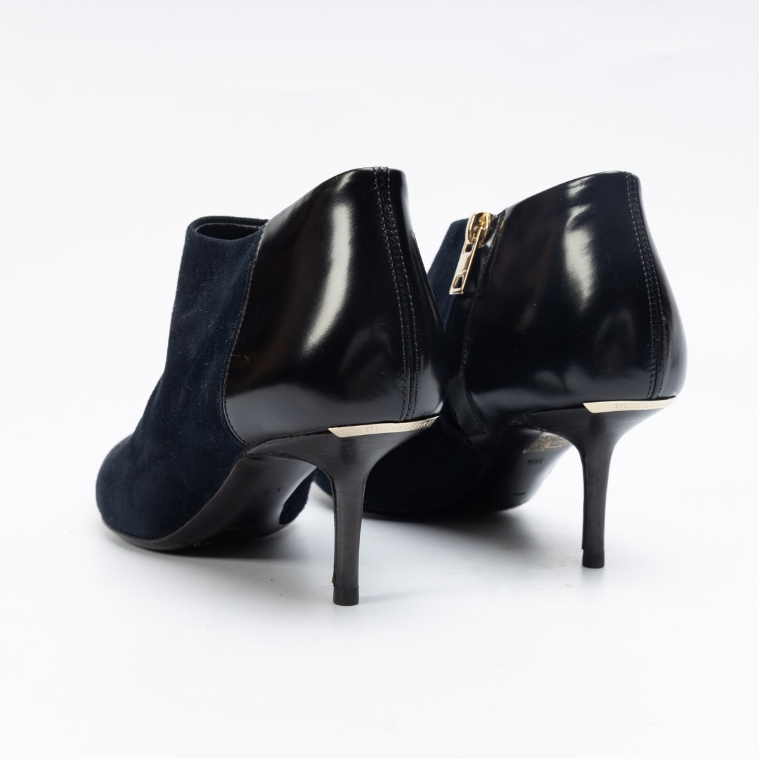 Burberry Black Leather Castlemore Pointed Toe Ankle Boots