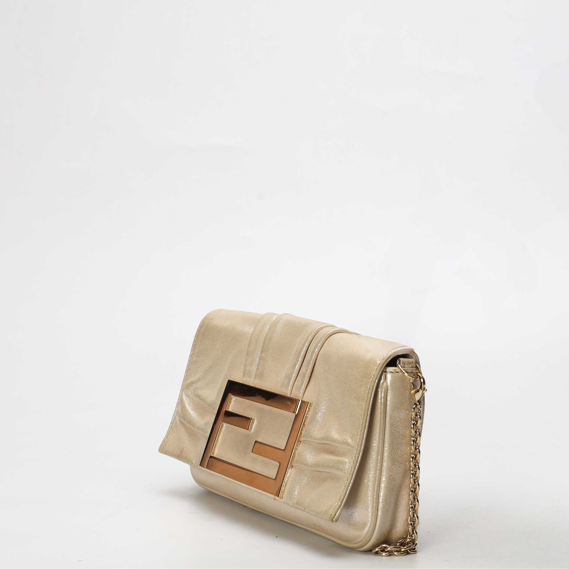 Fendi Shimmery Gold Mia Pochette Bag