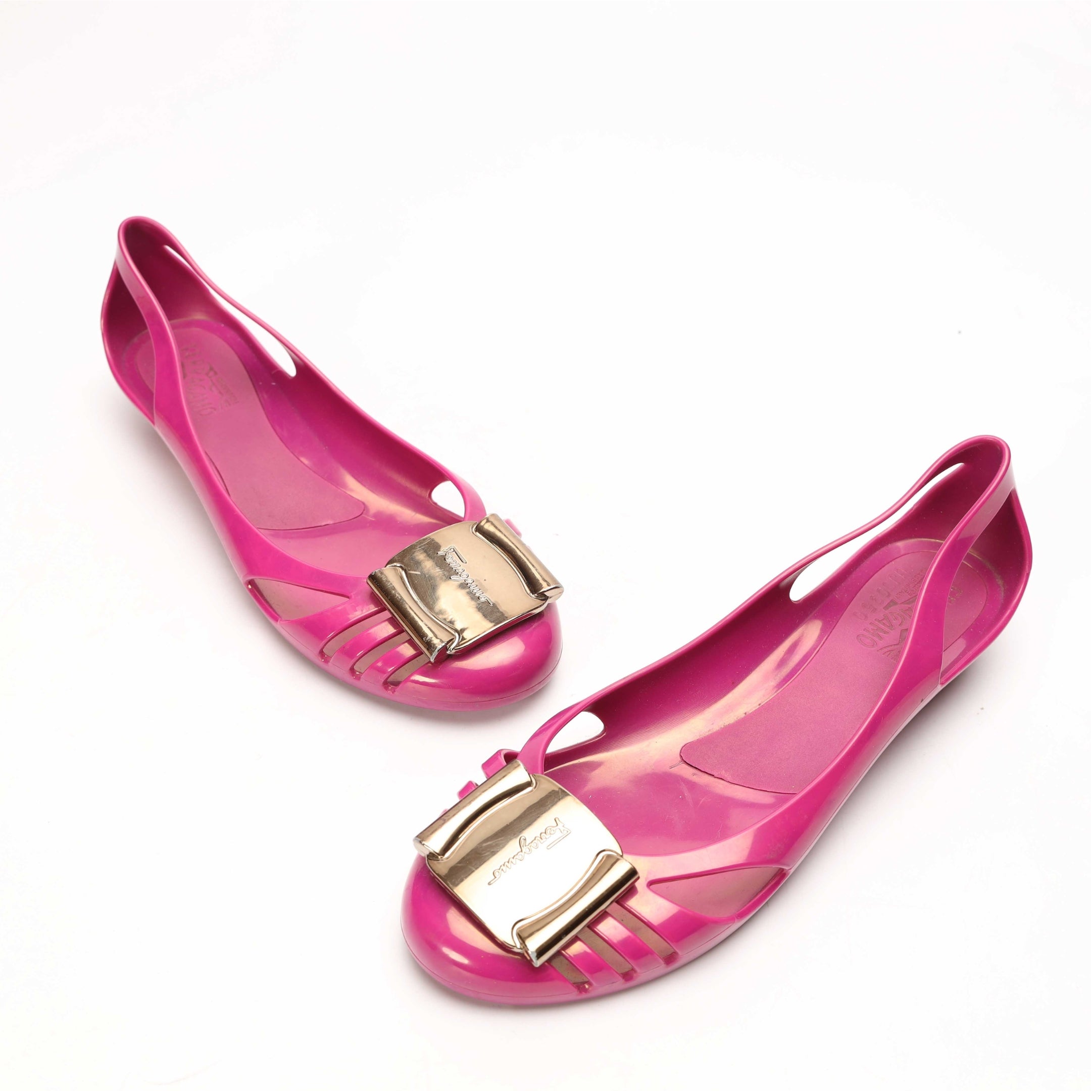 Salvatore Ferragamo Pink Jelly Bermuda Shoes