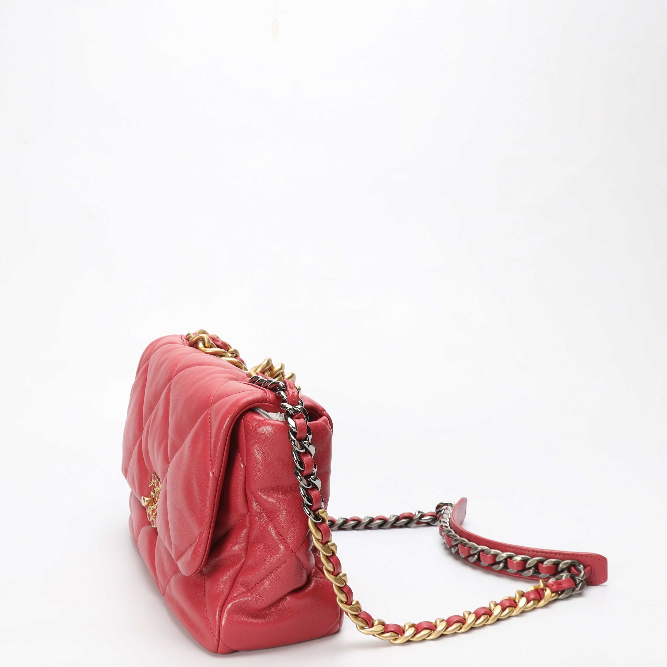 Chanel 19 Red Chain Shoulder Bag