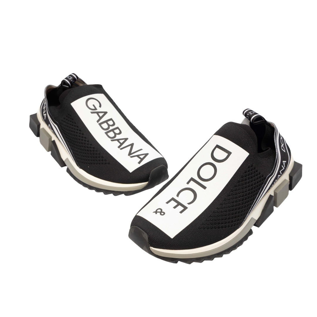 Dolce & Gabbana Black/White Sorrento Slip On Sneakers