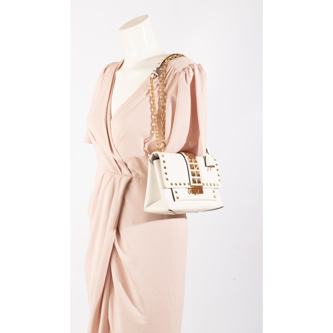 Michael Kors Optic White Cece Medium Shoulder Bag