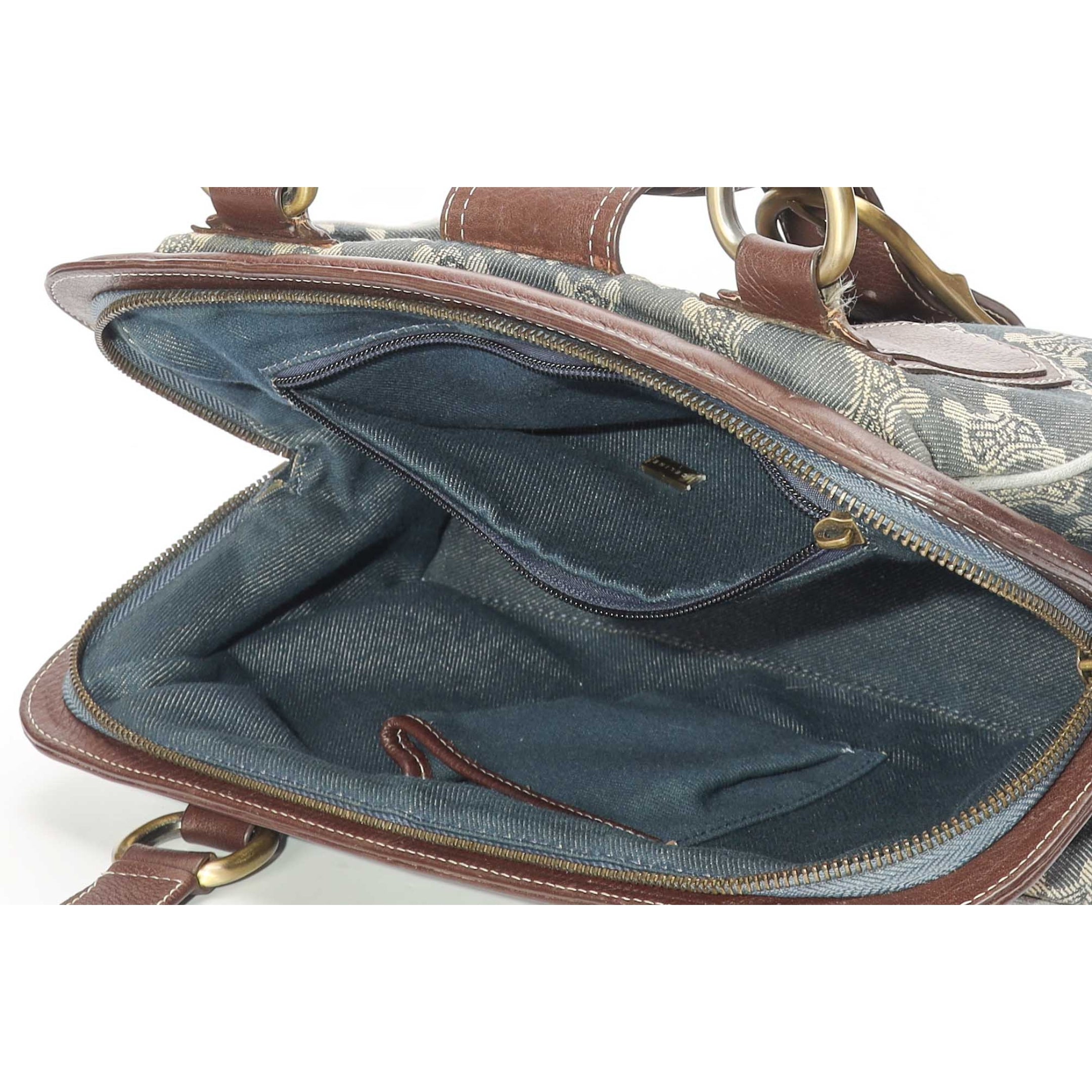 Celine Macadam Blue Denim Shoulder Bag