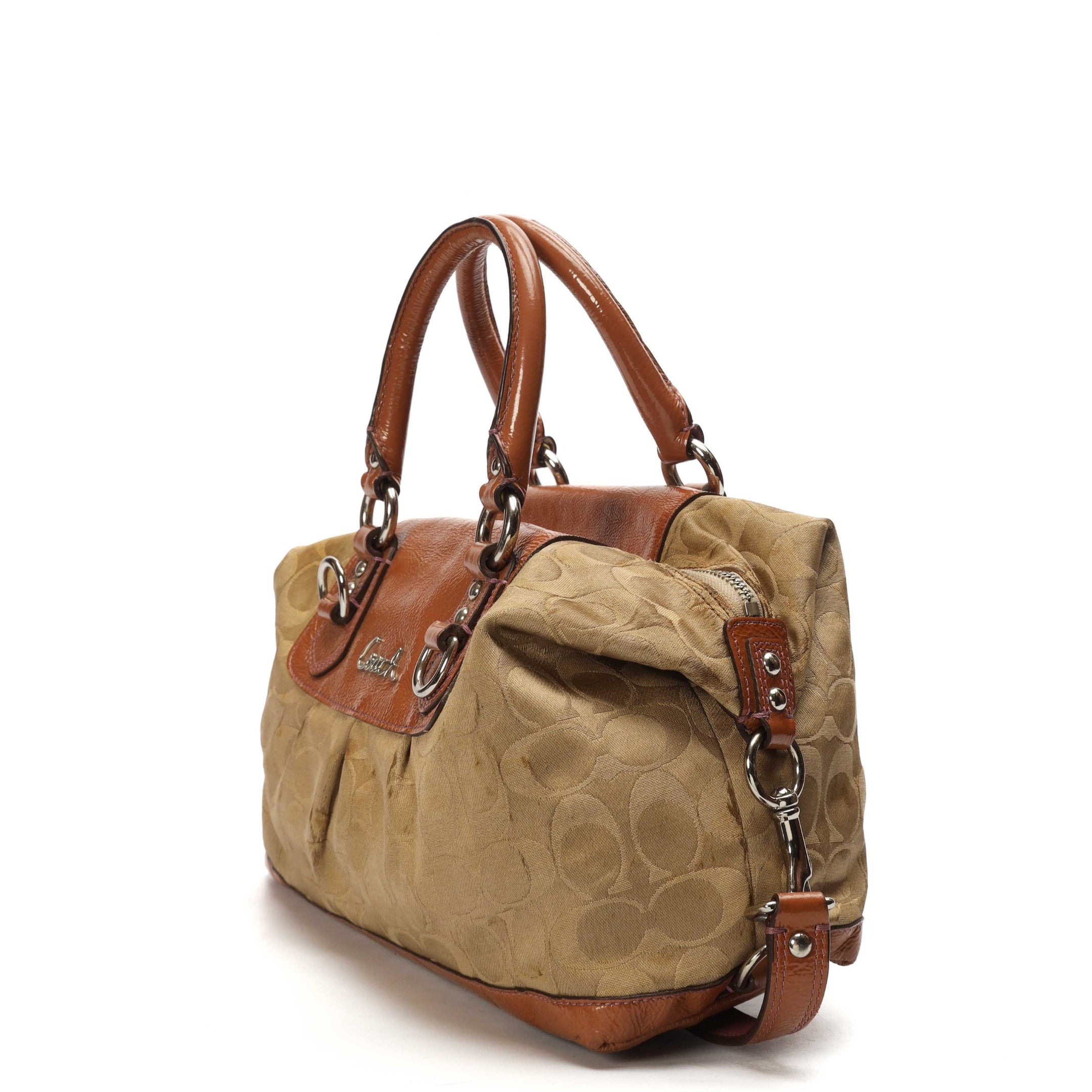 Coach Ashley Beige Logo Satchel