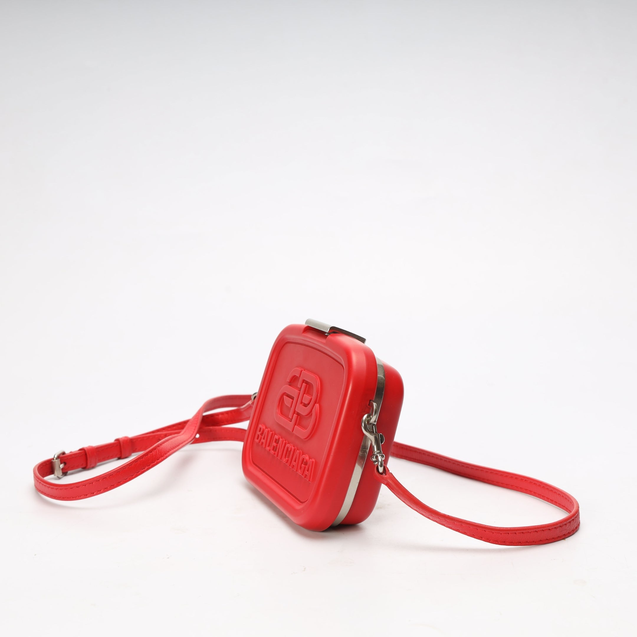 Balenciaga Recycled Plastic Red Mini Lunch Box Case Sling Bag