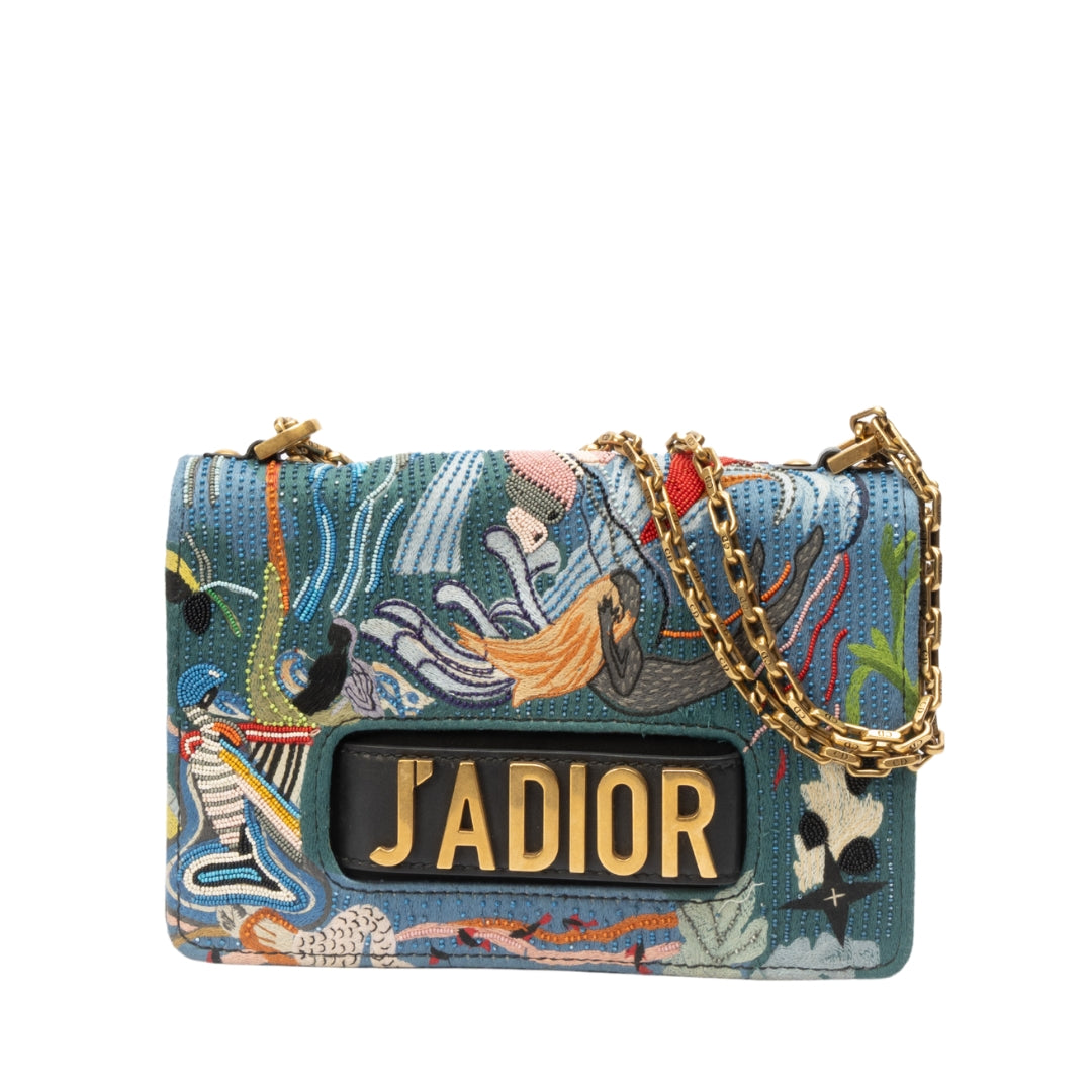Dior J'Adior Embroidered Canvas Flap Bag