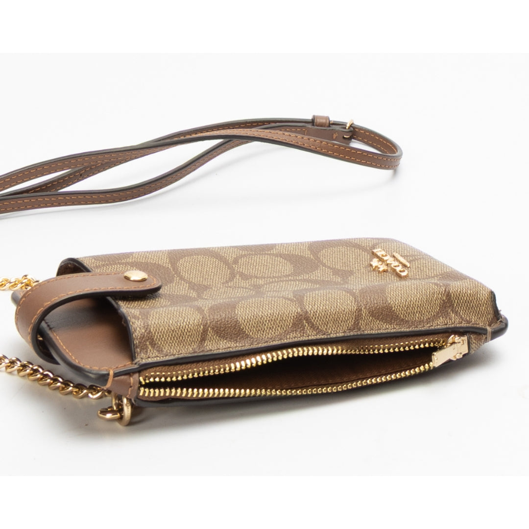 Coach Signature Canvas Phone Crossbody Bag