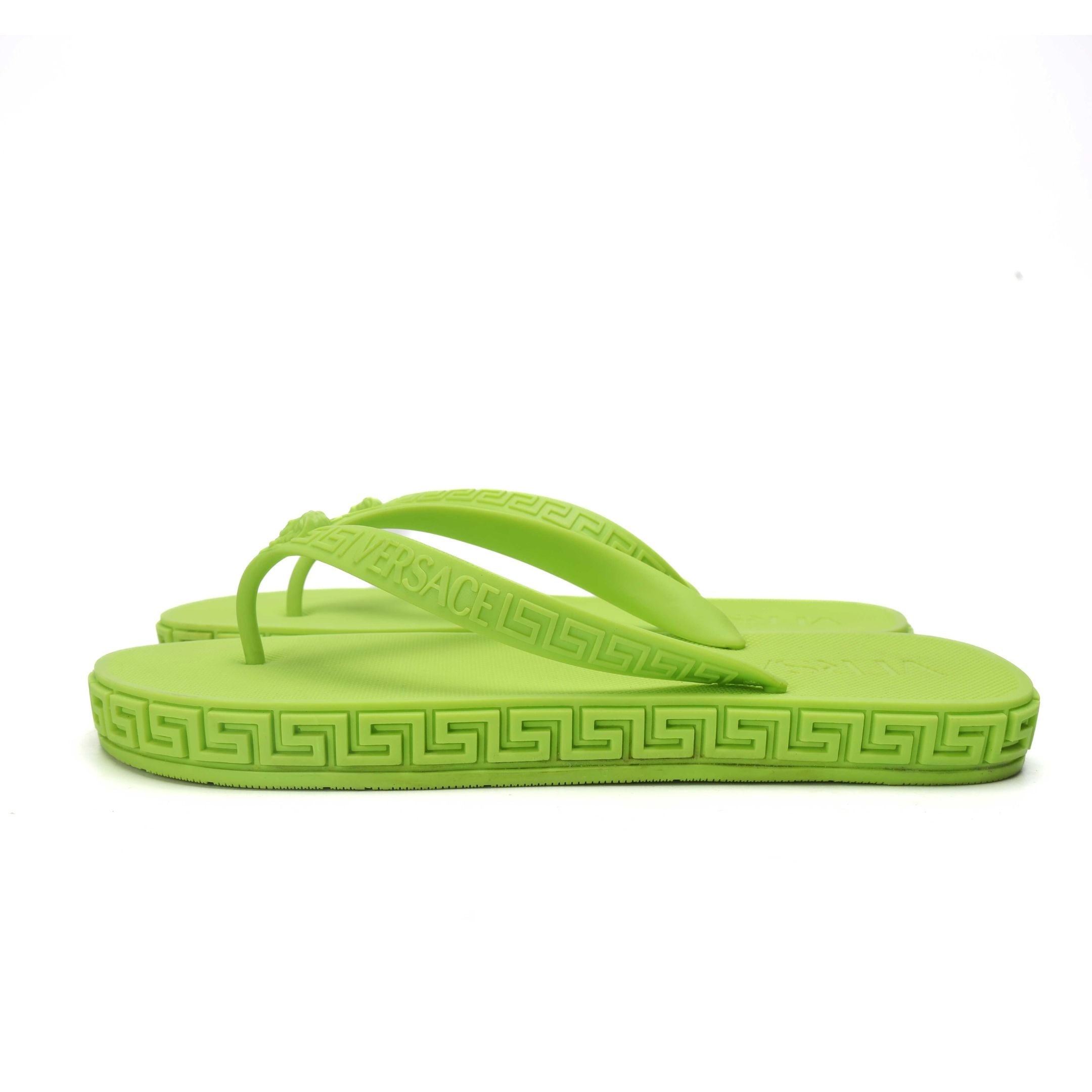 Versace Greca Green Flip-Flop Sandals