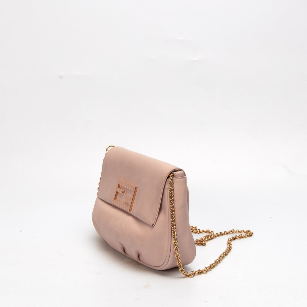 Fendi Leather Fendista Pochette Crossbody Bag