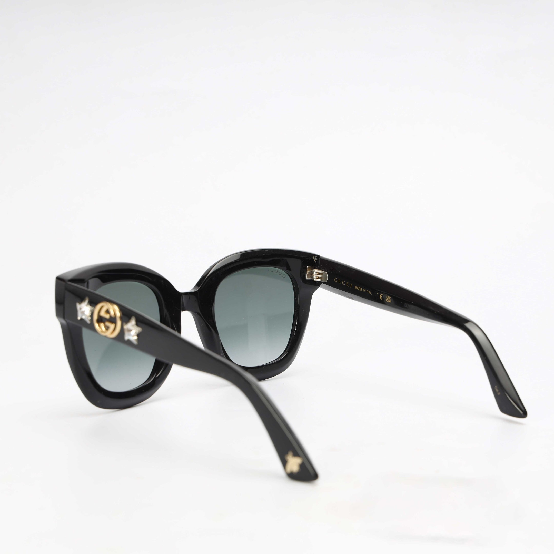 Gucci Acetate Crystal Star Round Frame Sunglasses