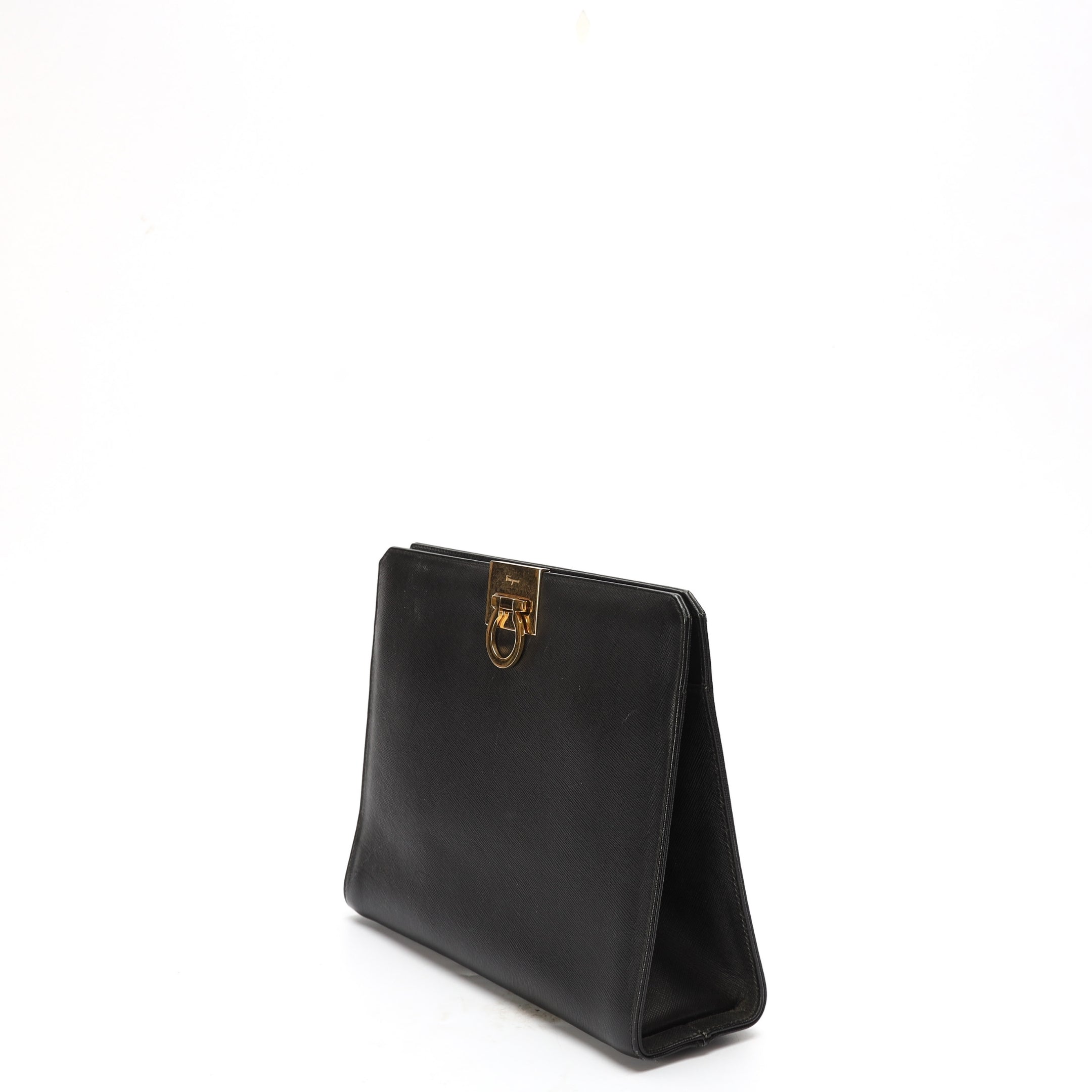 Salvatore Ferragamo Black Diana clutch