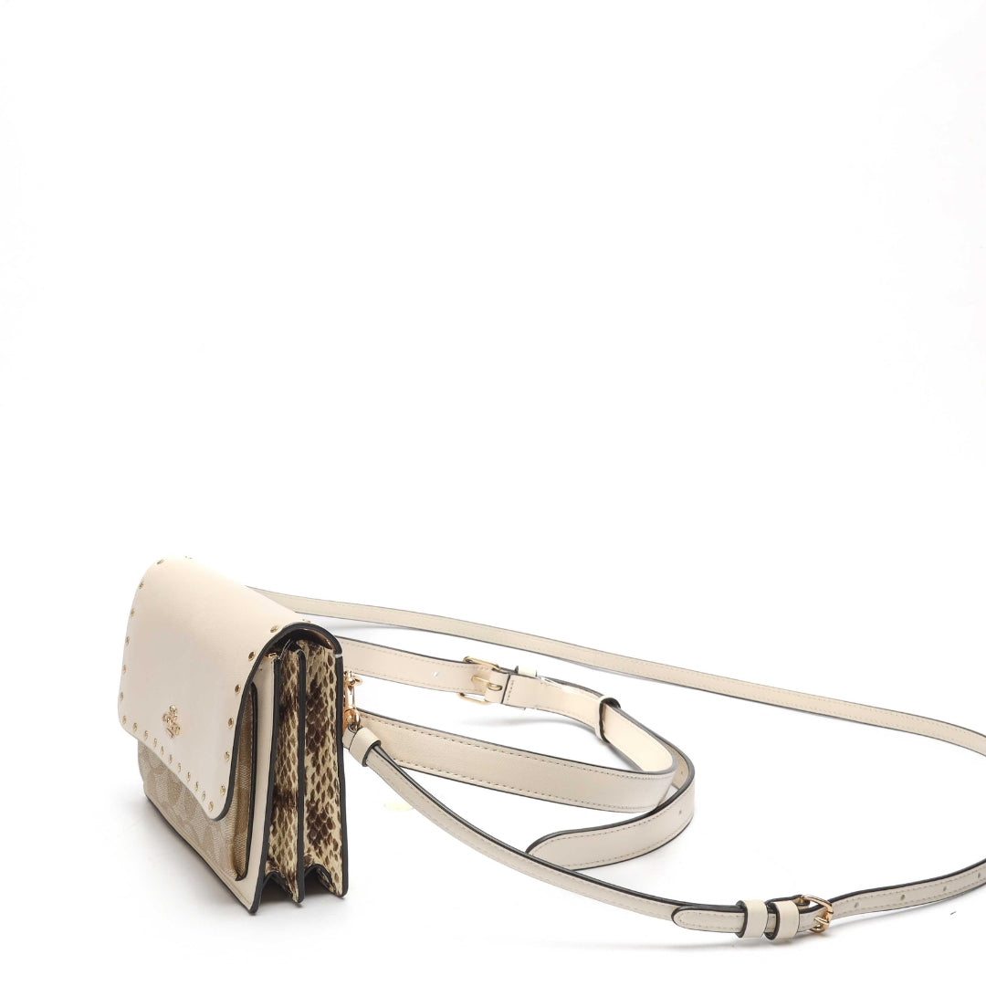 Coach Klare Rivets Foldover Belt Crossbody Bag