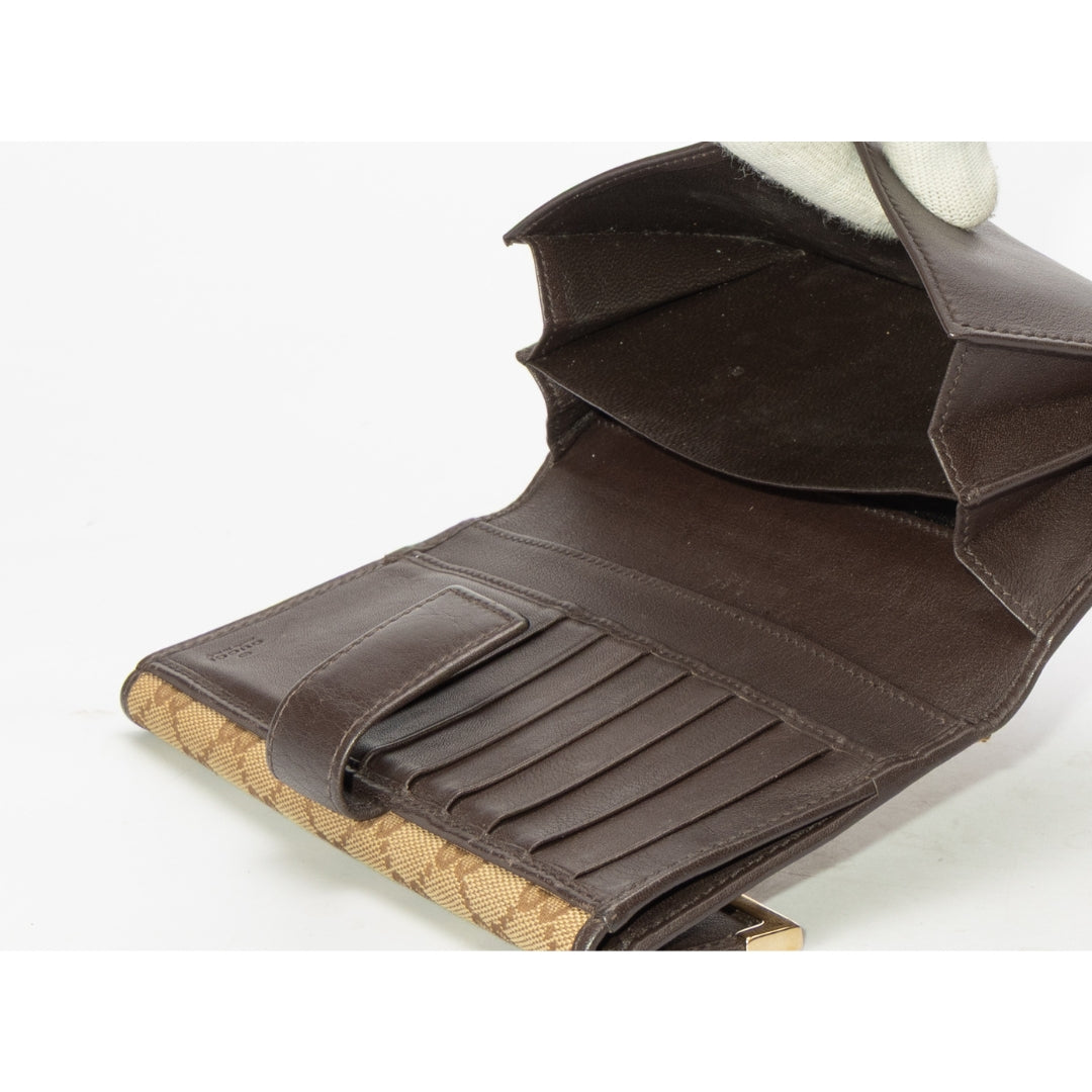 Gucci GG Canvas Metal Flap Continental Wallet