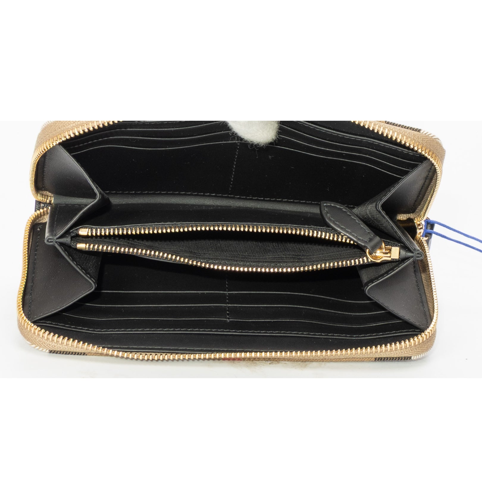 Burberry House Check Canvas Zip-Around Wallet