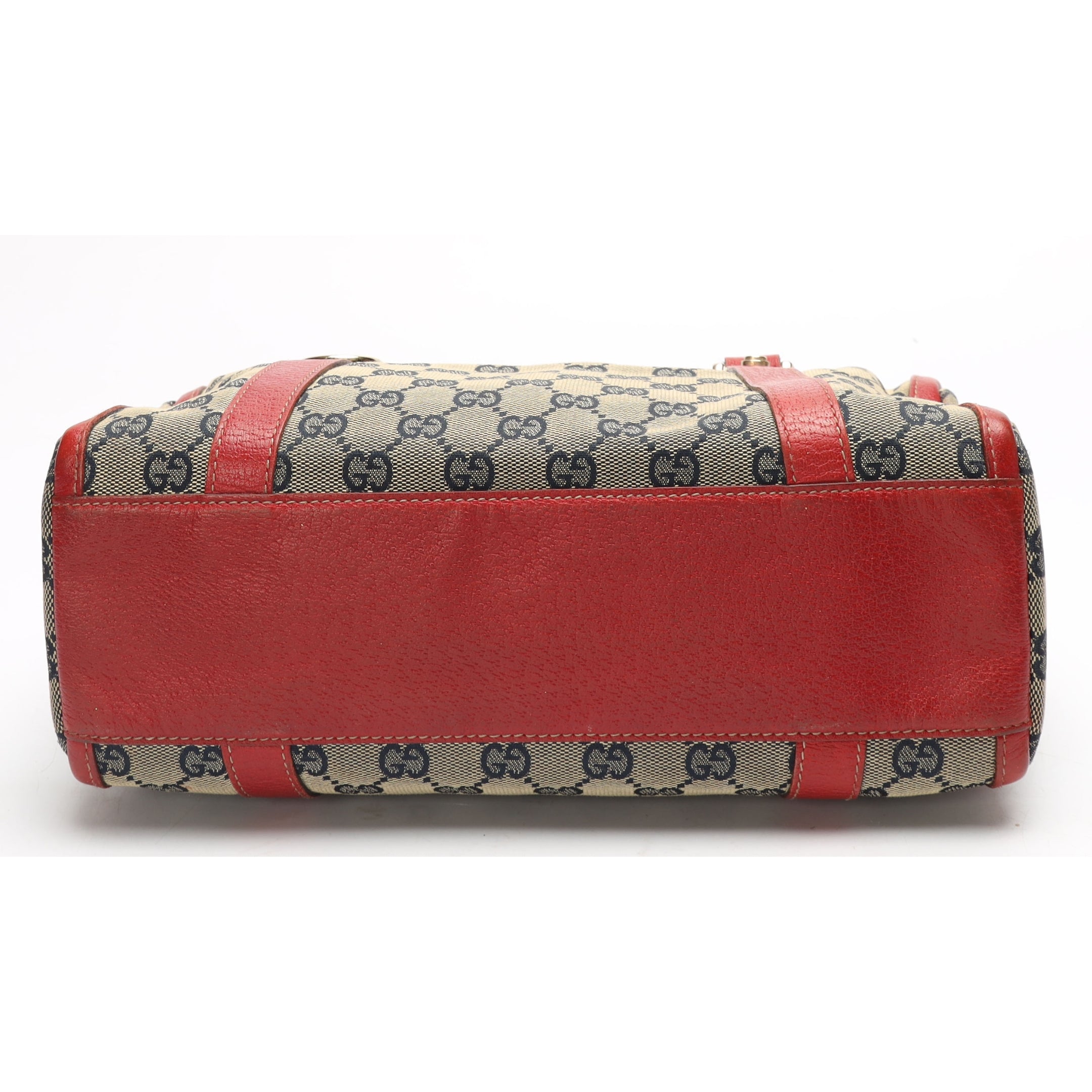 Gucci Red GG Canvas D-Ring Boston Bag