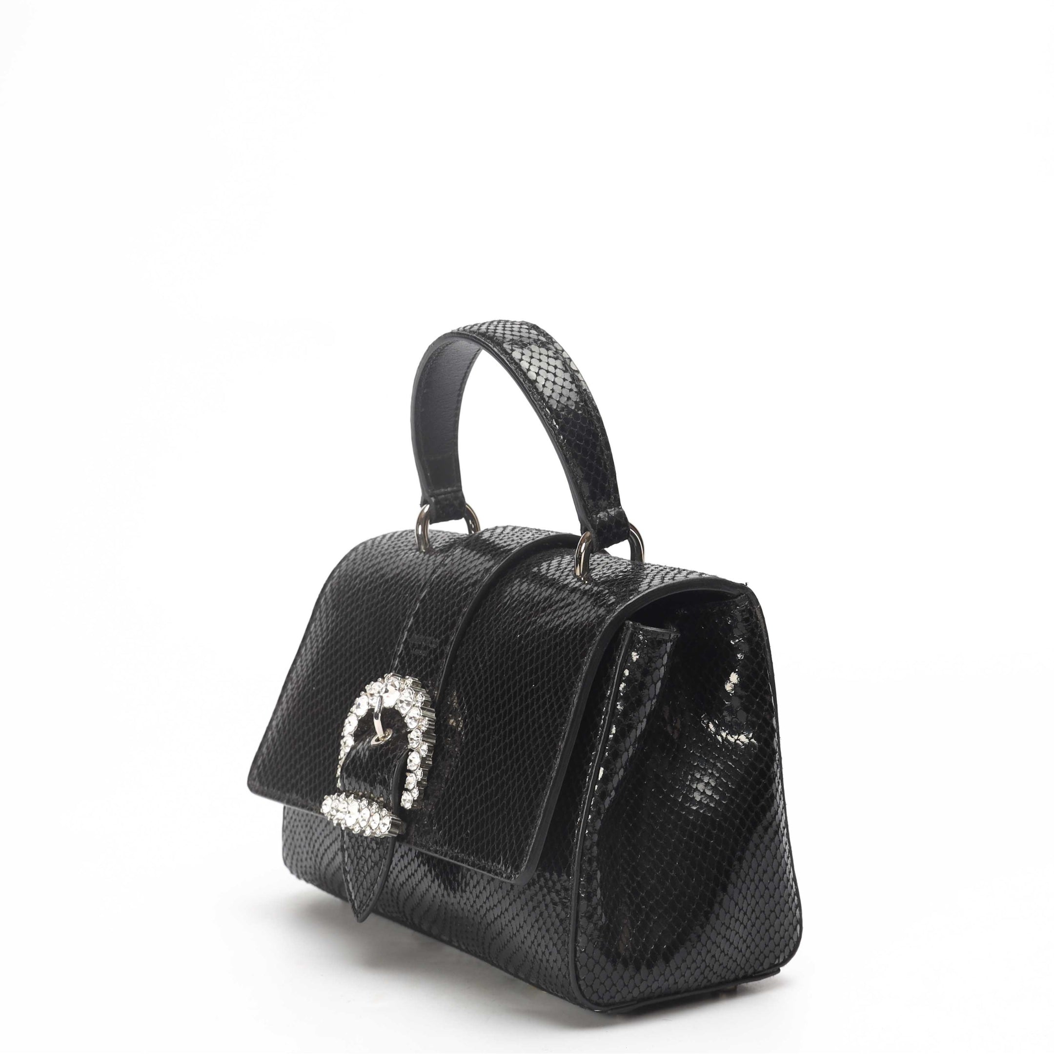 Jimmy Choo Black Cheri Crystals Satchel Crossbody Bag