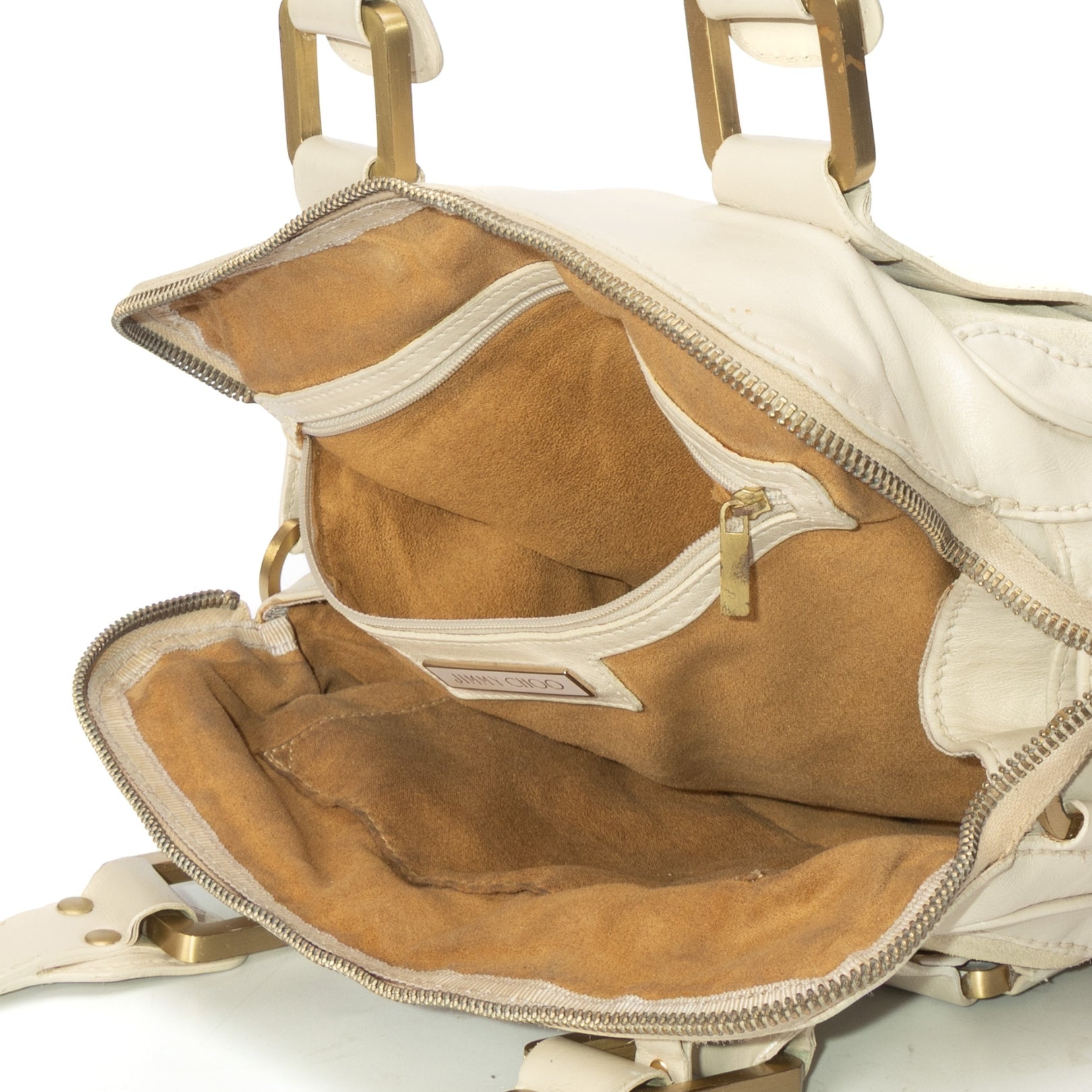 Jimmy Choo White Malena Satchel