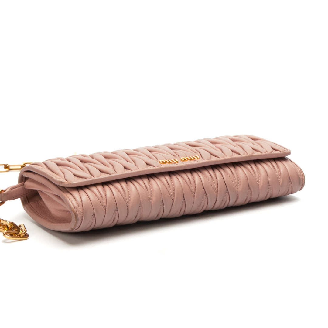 Miu Miu Matelasse Leather Clutch
