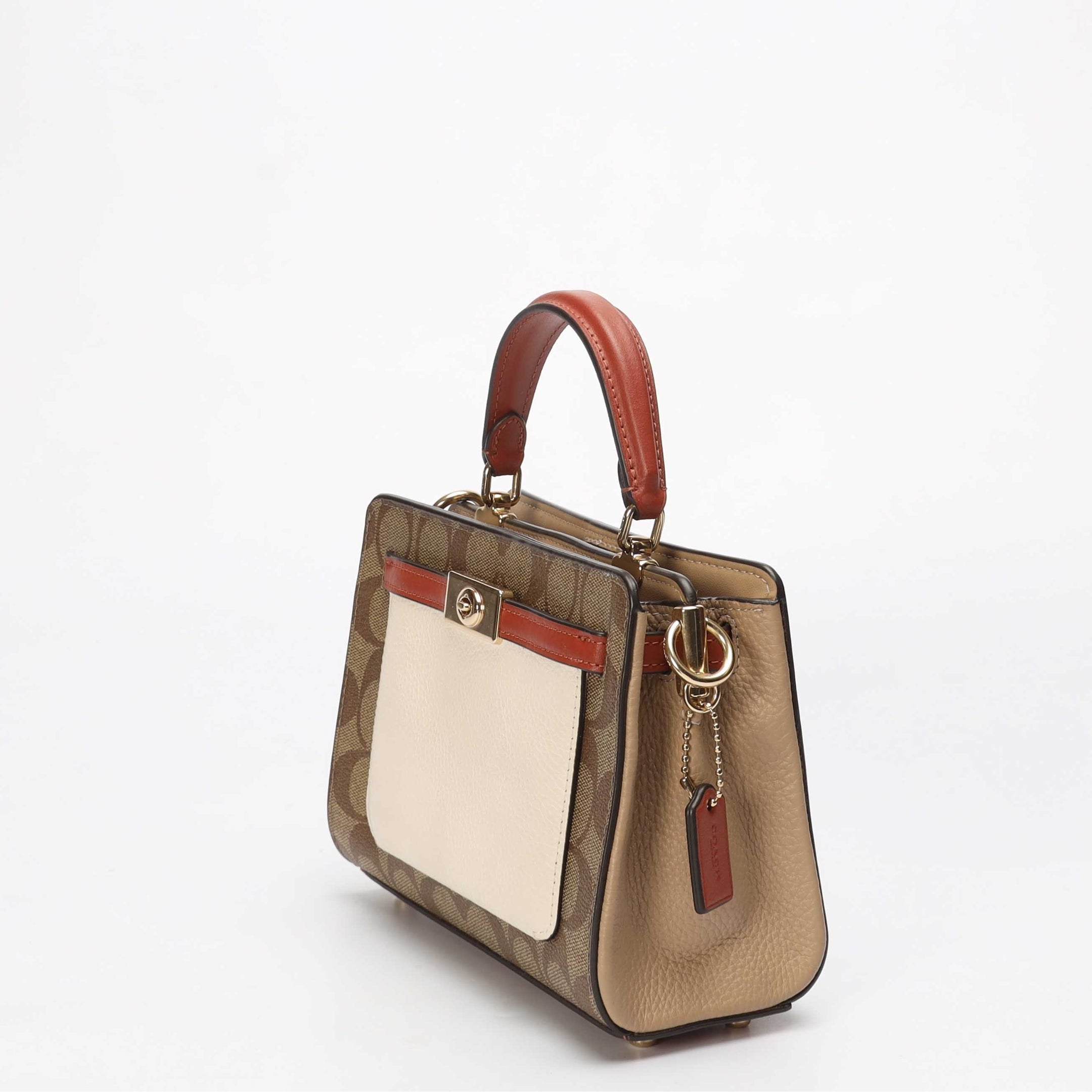 Coach Mini Lane Blocked Signature Canvas Satchel