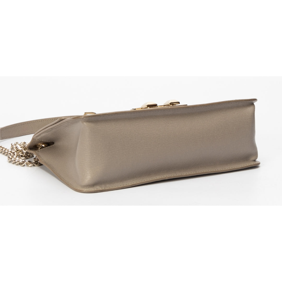 Furla Grey Venere Small Leather Crossbody Bag