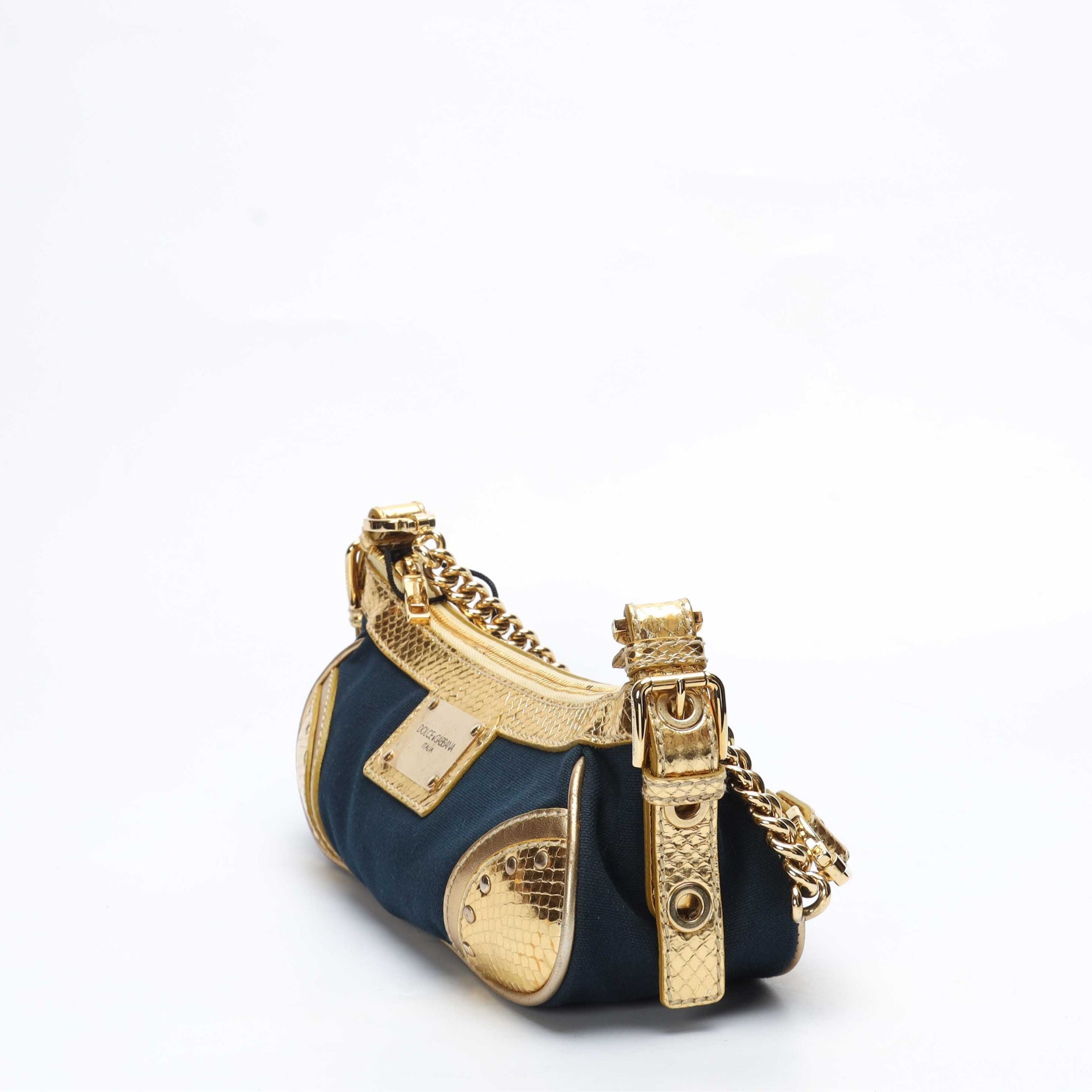 Dolce and Gabbana Black Gold Shoulder Bag