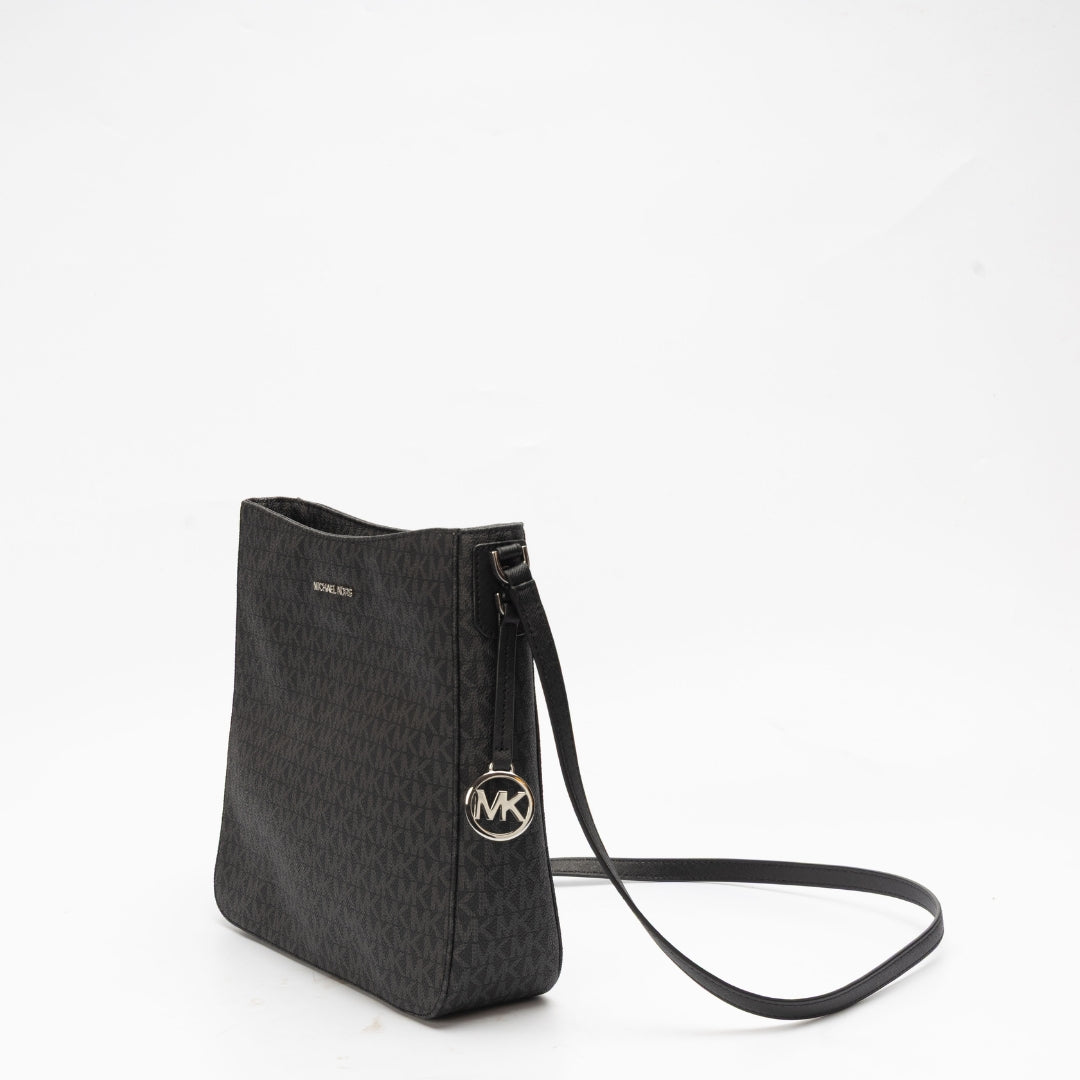Michael Kors Black Jet Set Travel Logo Messenger Bag