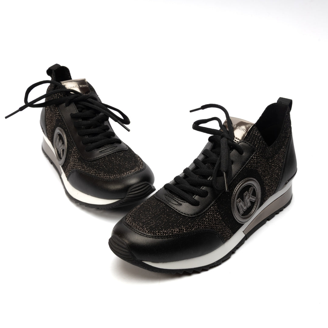 Michael Kors Jenkins Metallic Stretch Knit Trainer Sneakers