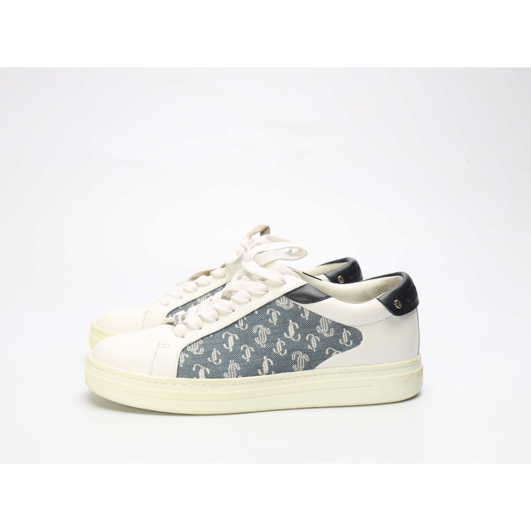 Jimmy Choo White Printed Sneakers