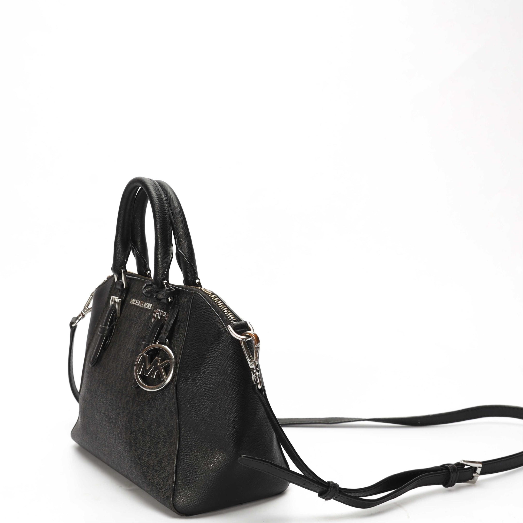 Michael Kors Ciara Black Logo Convertible Satchel