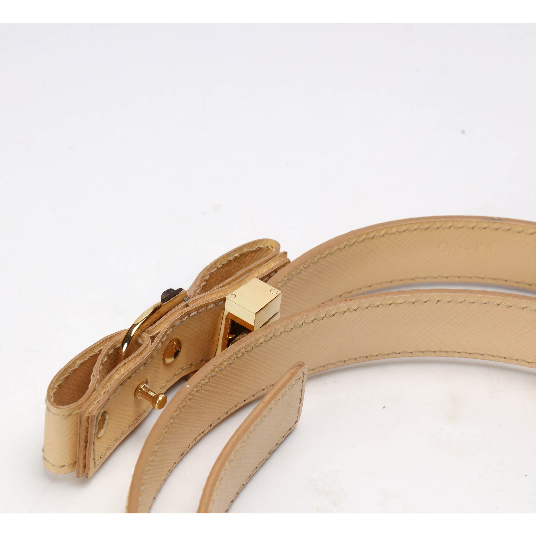 Salvatore Ferragamo Beige Vara Bow Belt