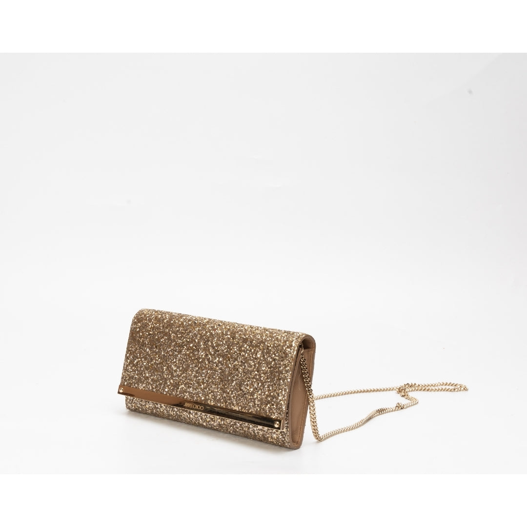 Jimmy Choo Glitter Fabric Milla Chain Wallet