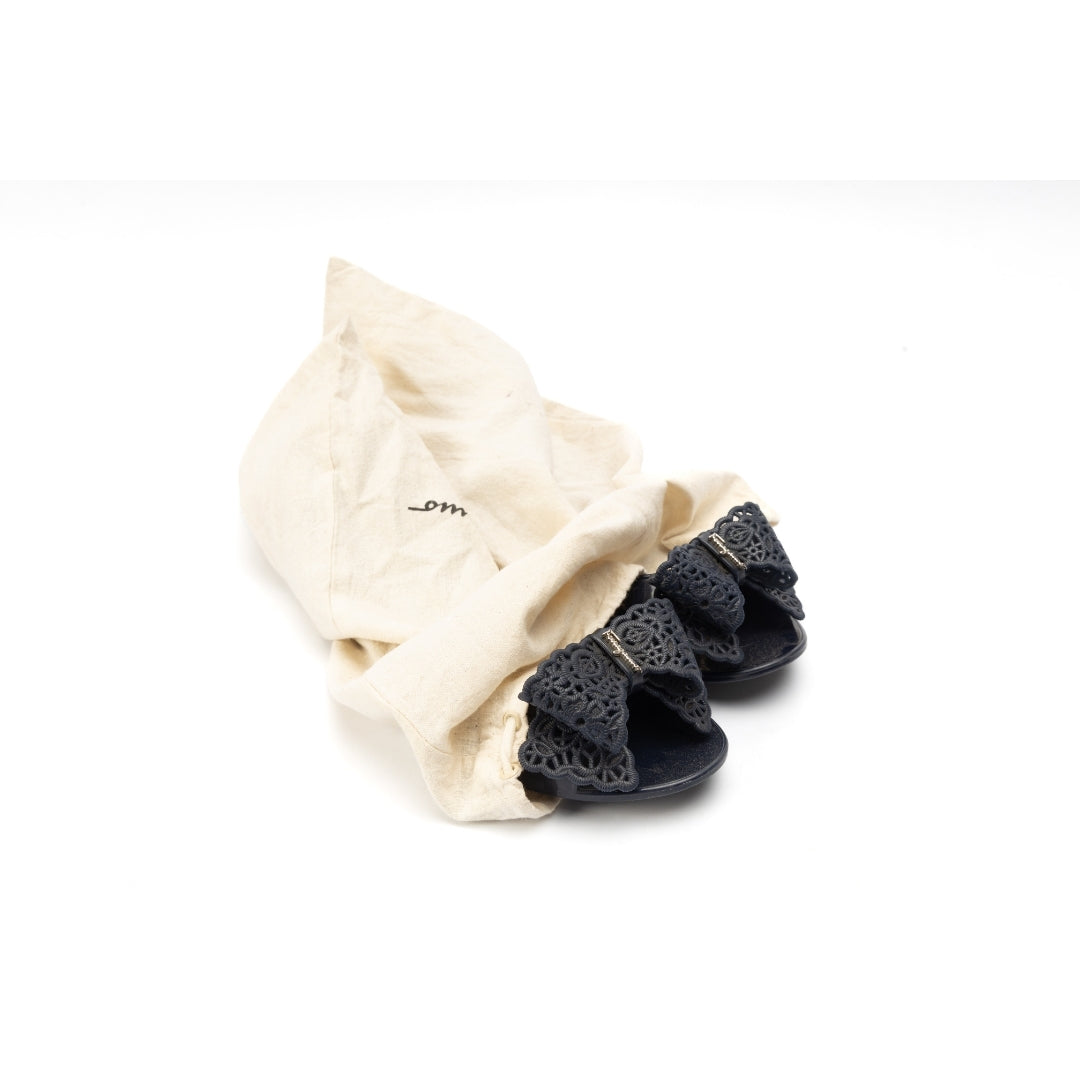 Salvatore Ferragamo Jelly Barbados Bow Flats