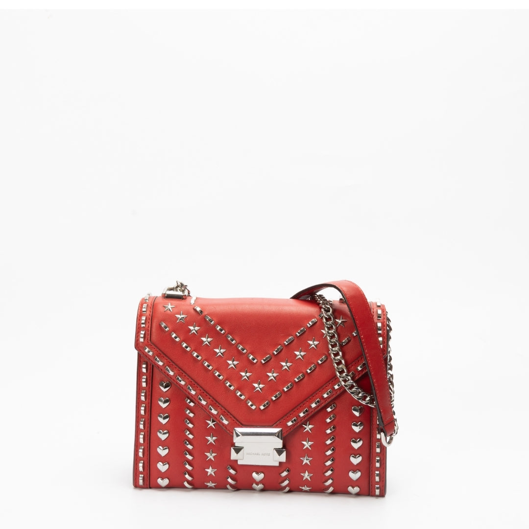 Michael Kors Whitney Large Studded Leather Convertible Shoulder Bag