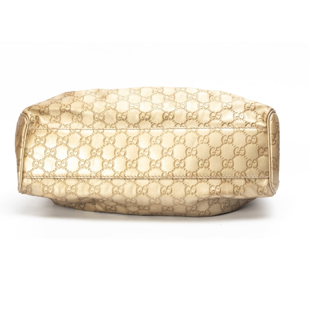 Gucci Gold GG Sukey Logo Shoulder Bag