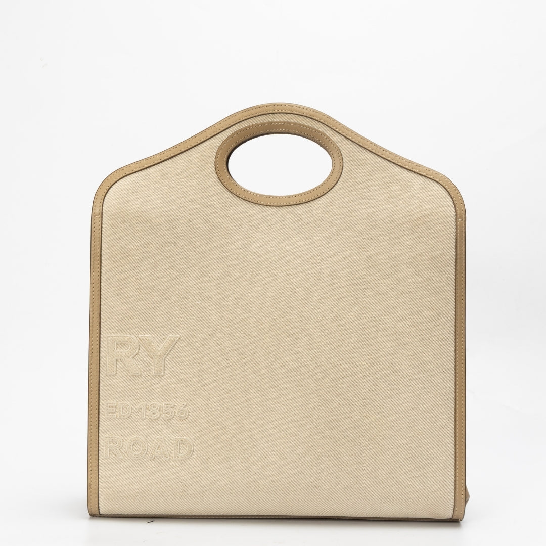 Burberry Beige Canvas and Leather pocket Medium bag
