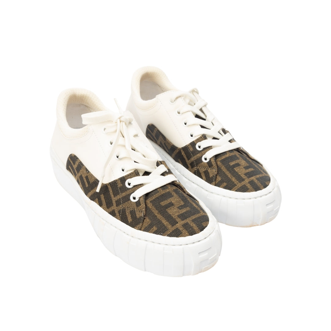 Fendi Canvas Lace Up Sneakers