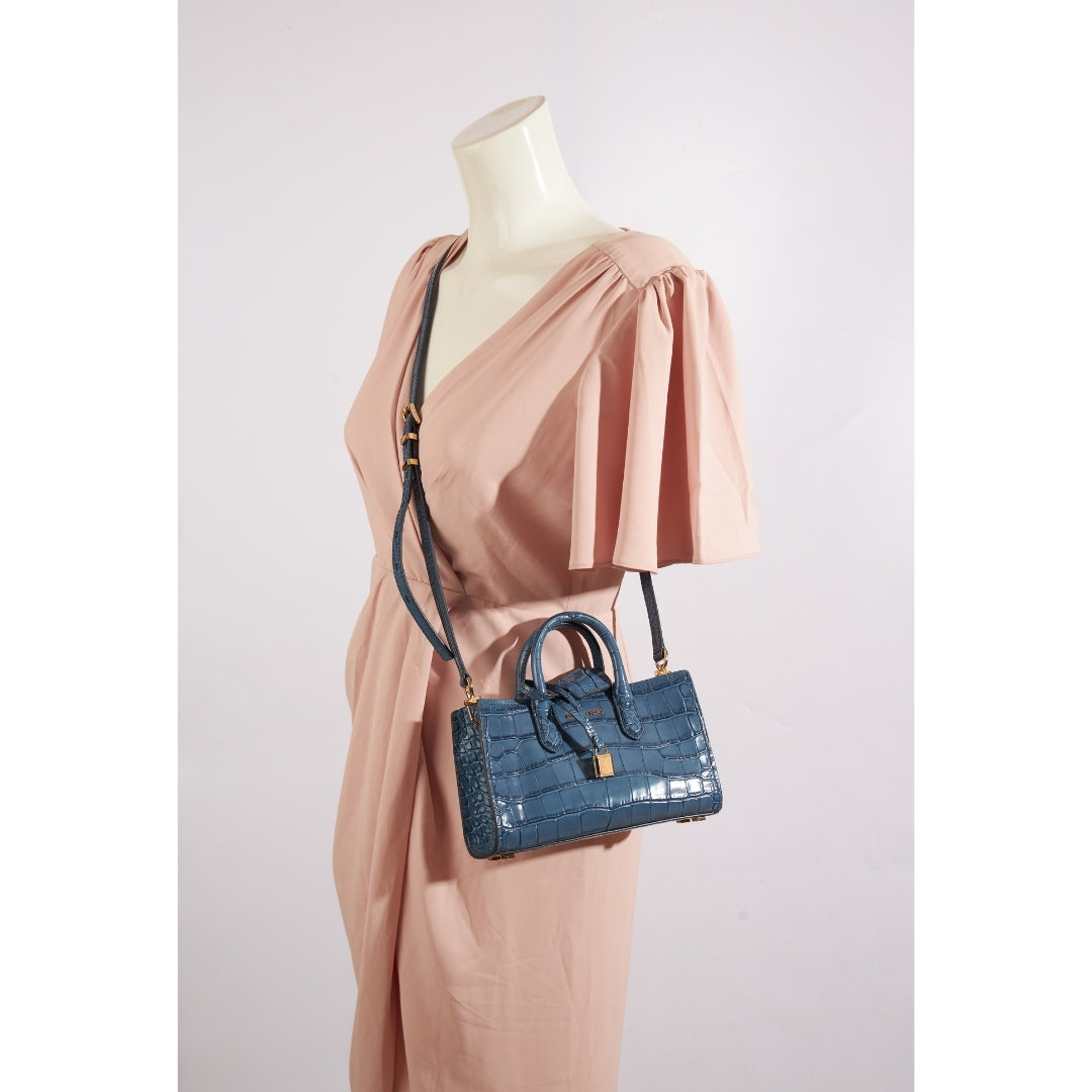 Michael Kors Scarlett Crocodile Embossed Leather Crossbody Bag