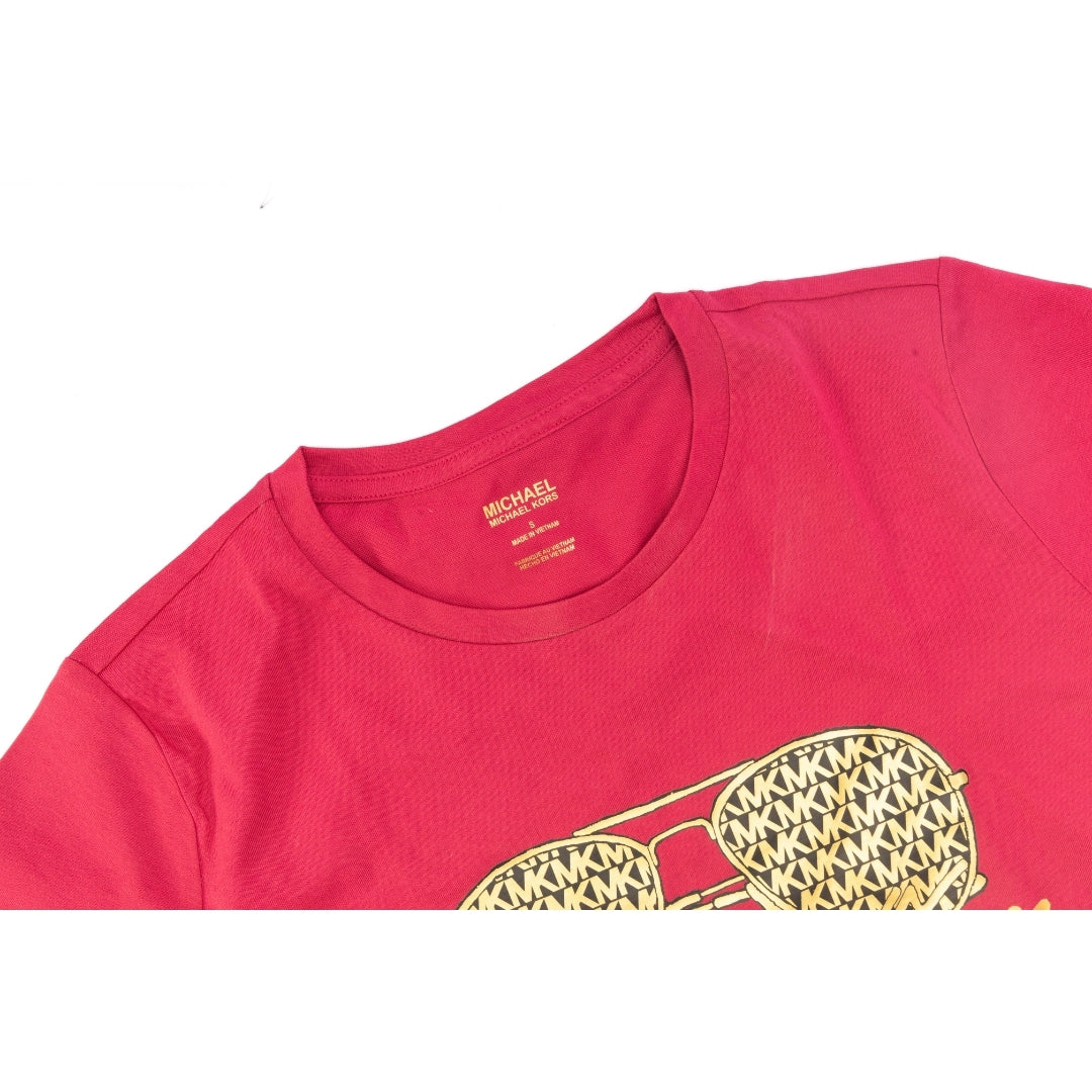 Michael Kors Logo Aviator Print Cotton T-Shirt