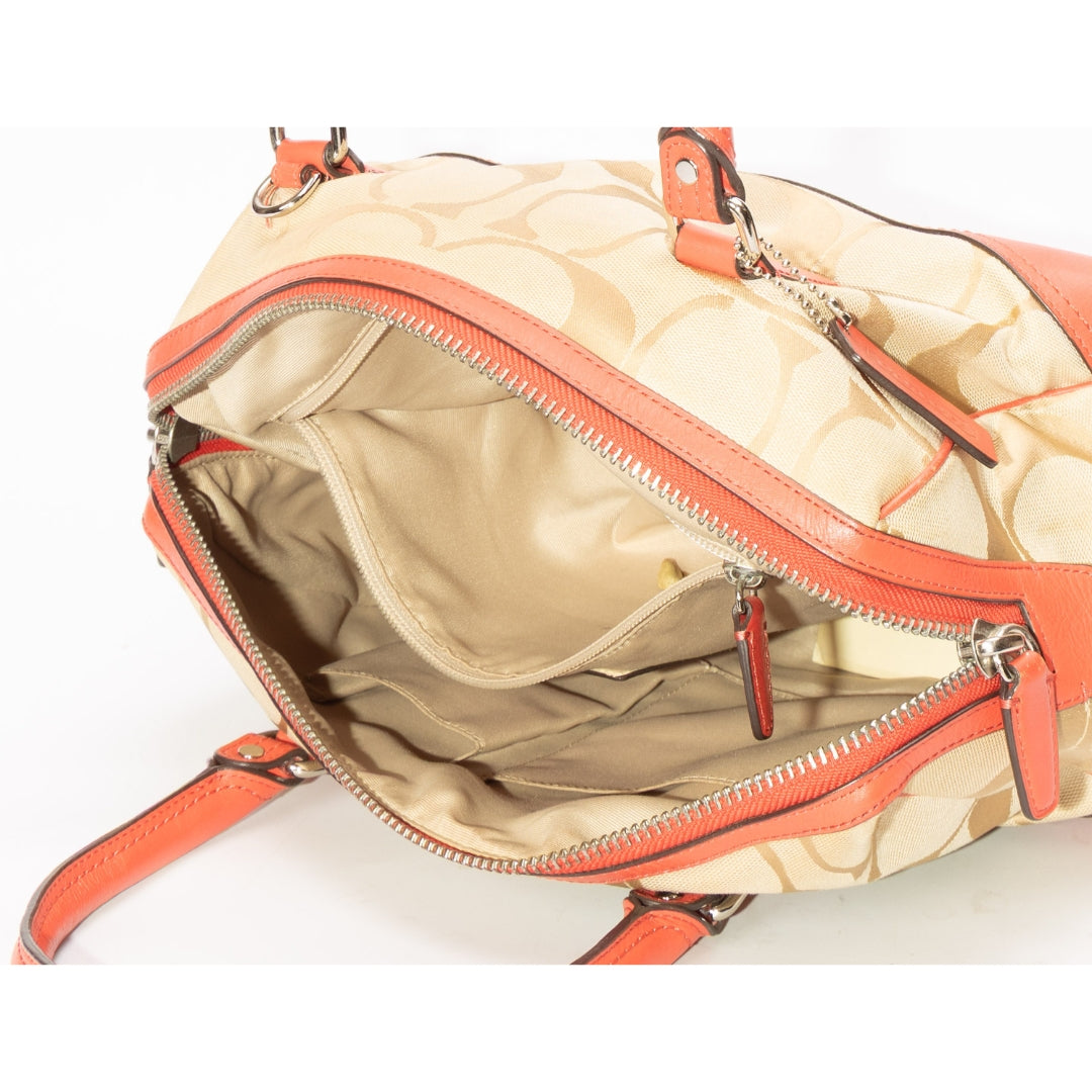 Coach Orange/Beige Haley Convertible Satchel