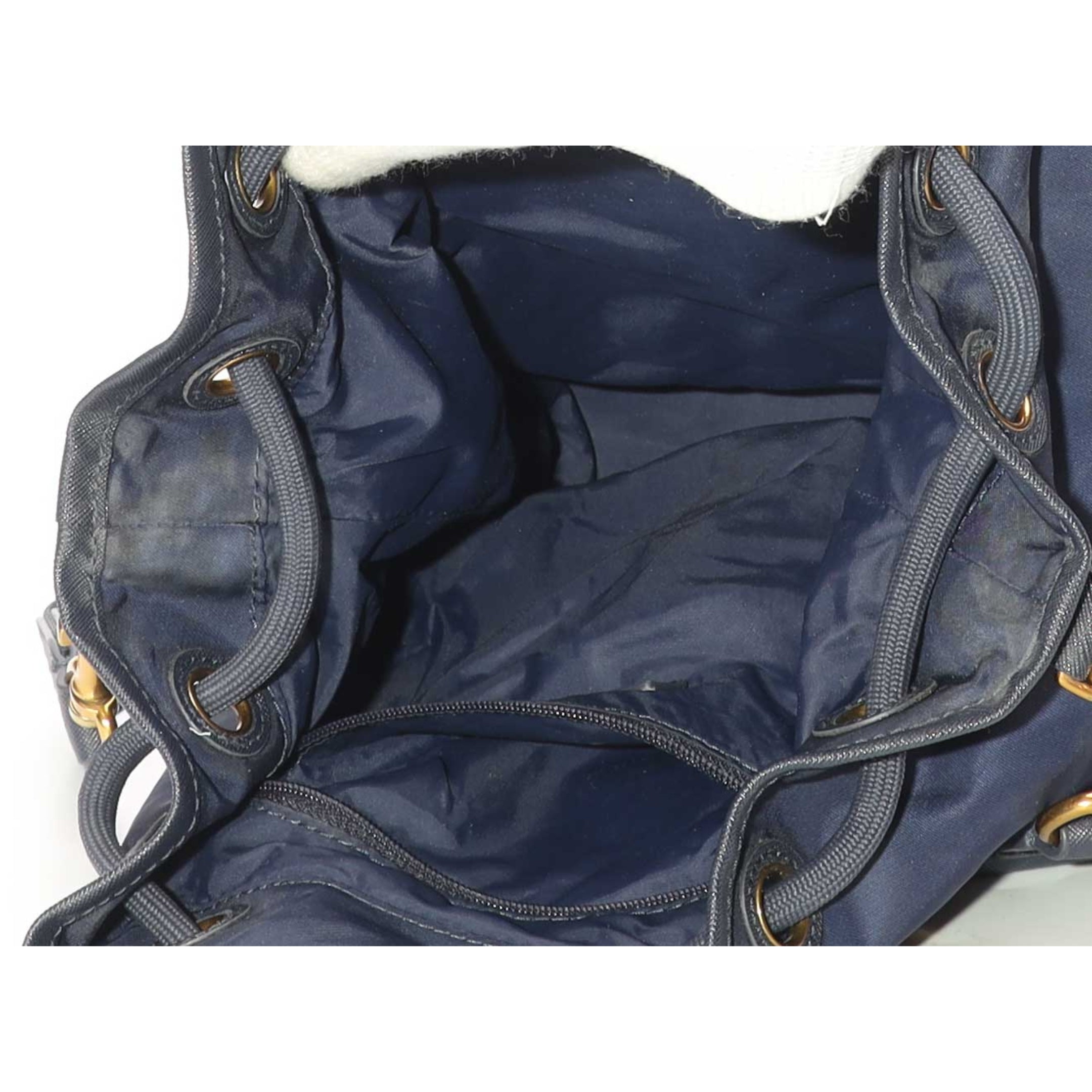 Tory Burch Navy Scout Mini Nylon Bucket Bag