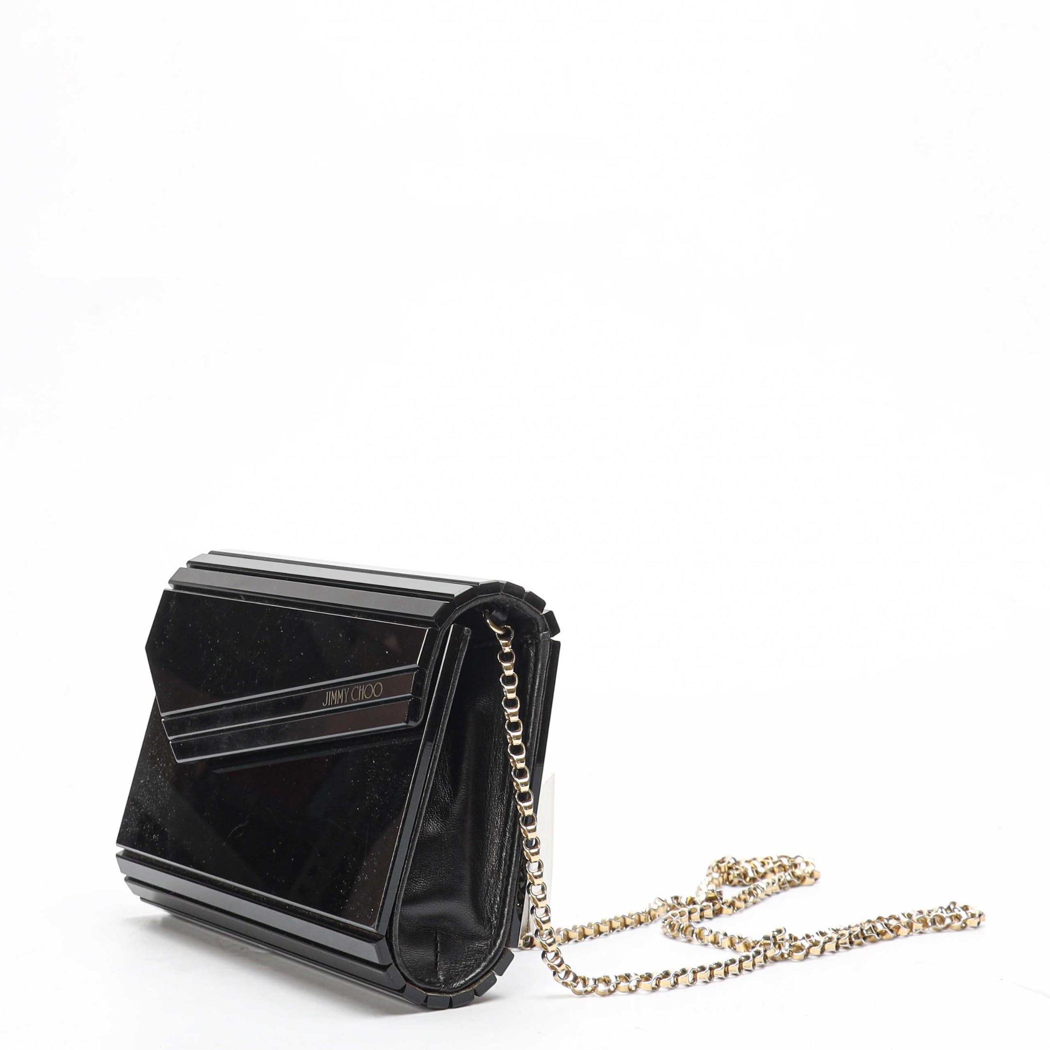 Jimmy Choo Black Acrylic Candy Clutch Bag