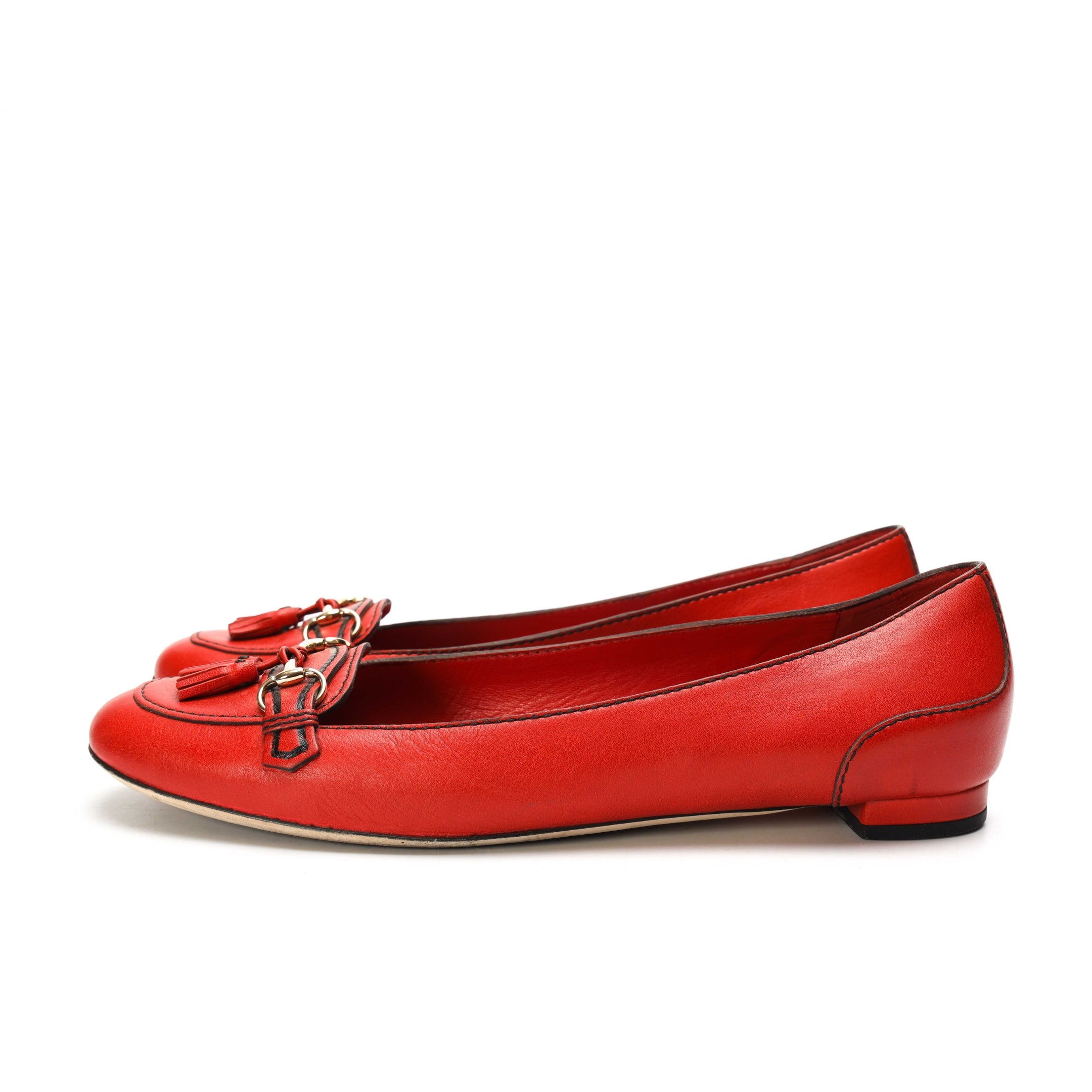 Gucci Red Tassel Horsebit Loafers