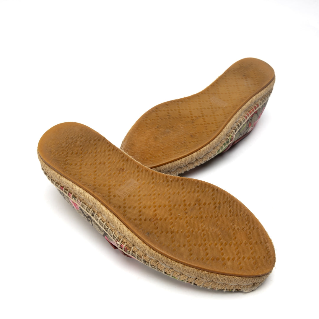 Gucci GG Supreme Bloom Canvas Espadrille Flats
