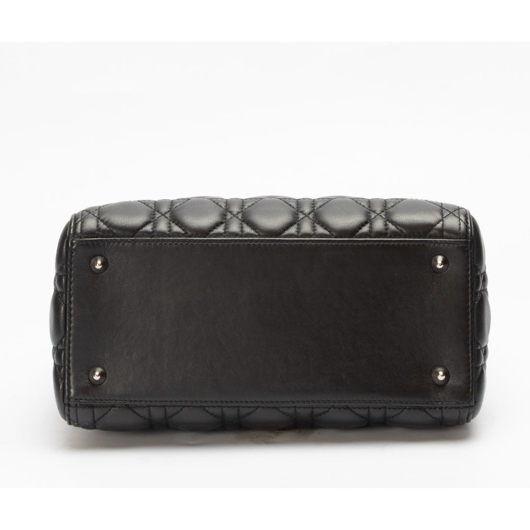 Dior Cannage Black Medium Lady Dior Satchel