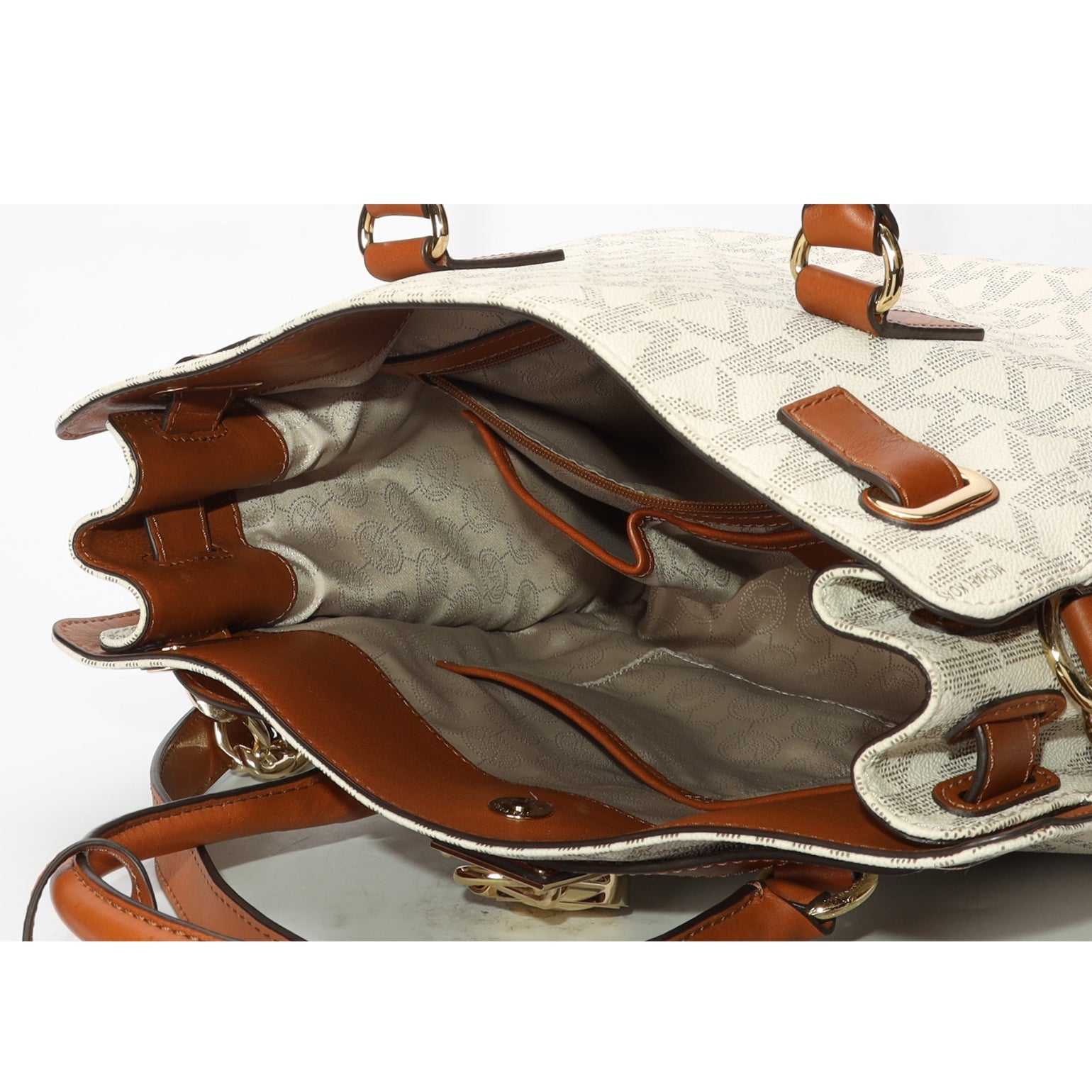 Michael Kors Hamilton White Logo Satchel